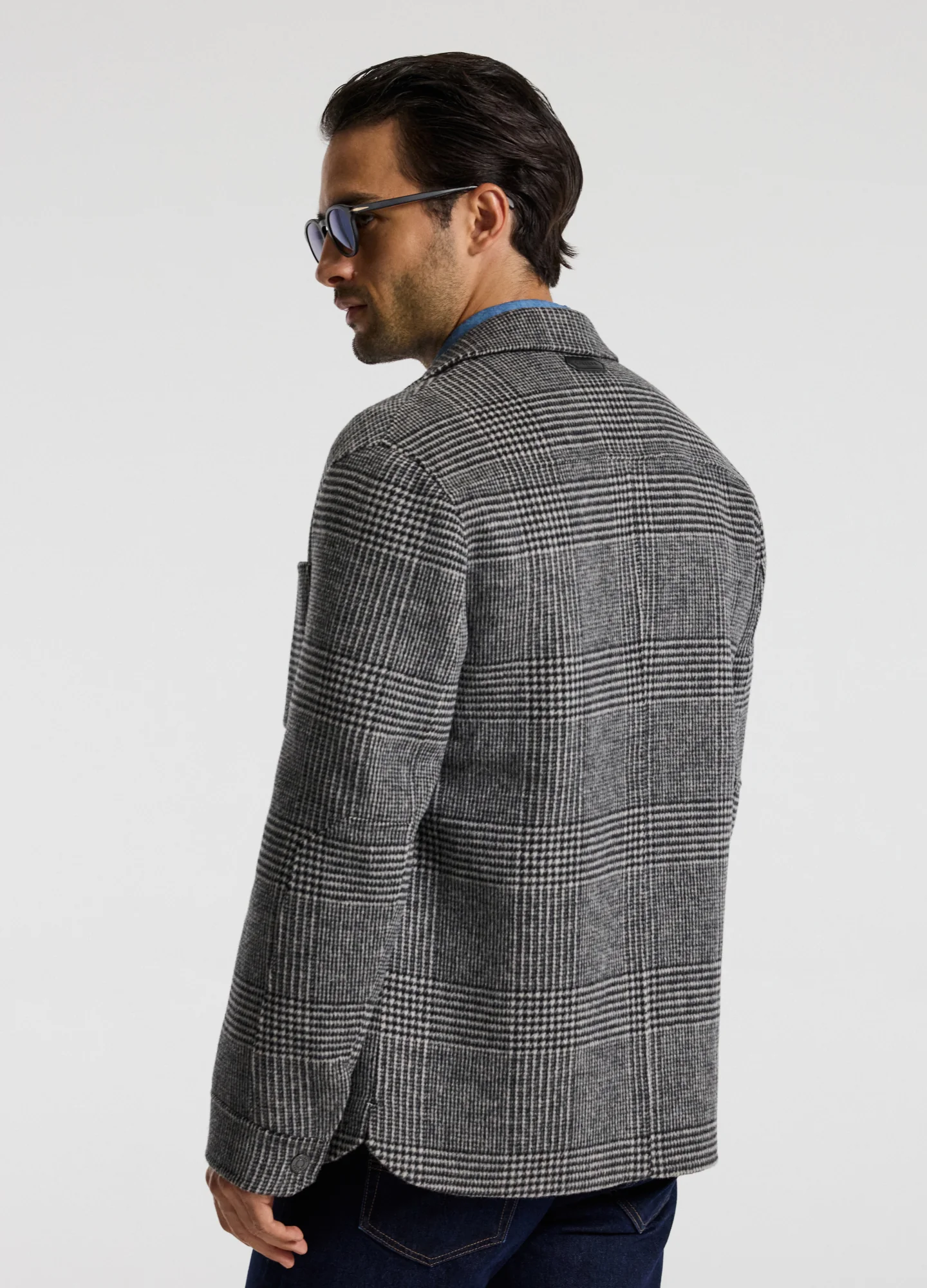 Double Faced Wool Shirt Jacket Black - Image 5