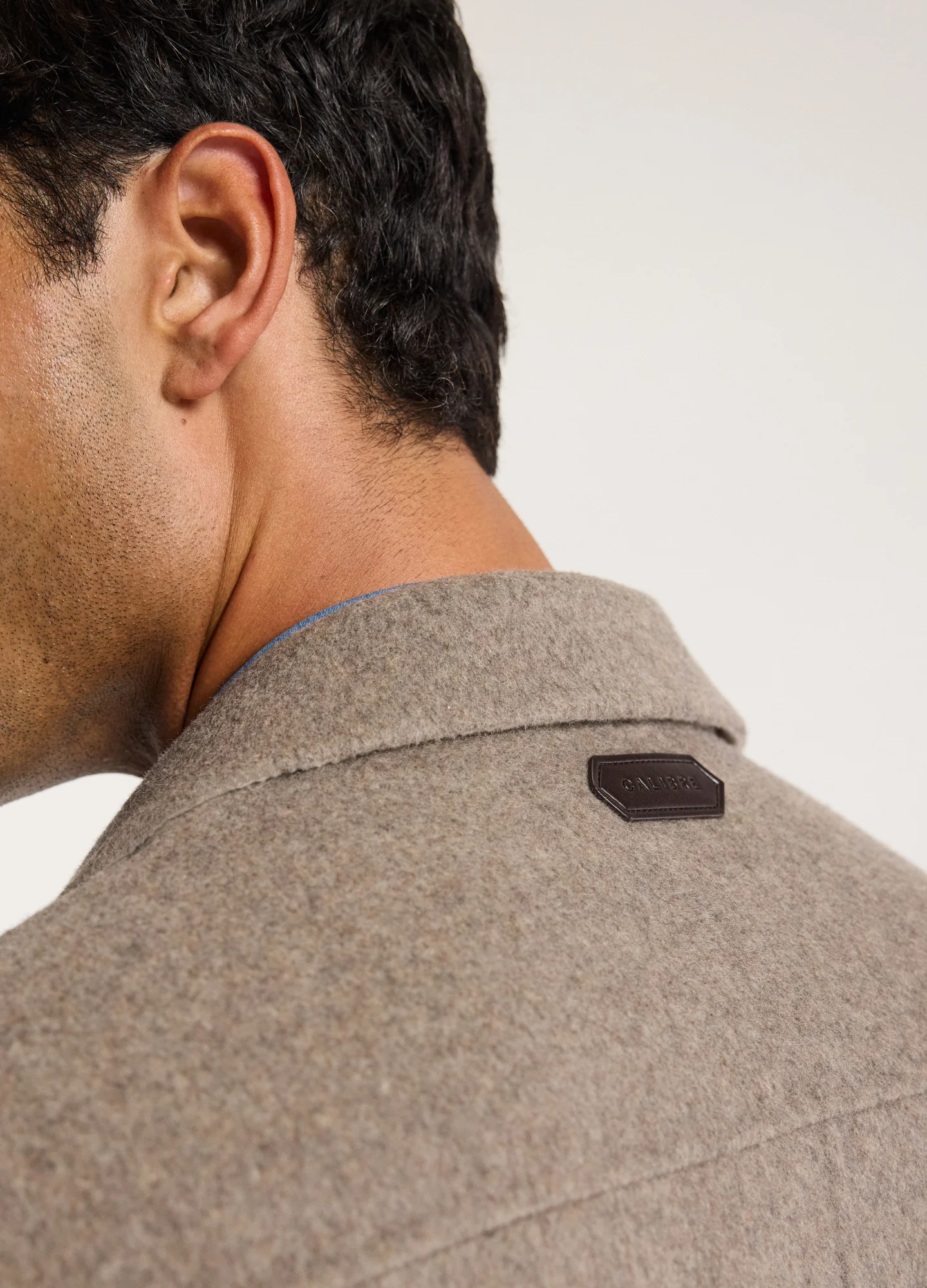 Double Faced Wool Shirt Jacket Sepia - Image 4