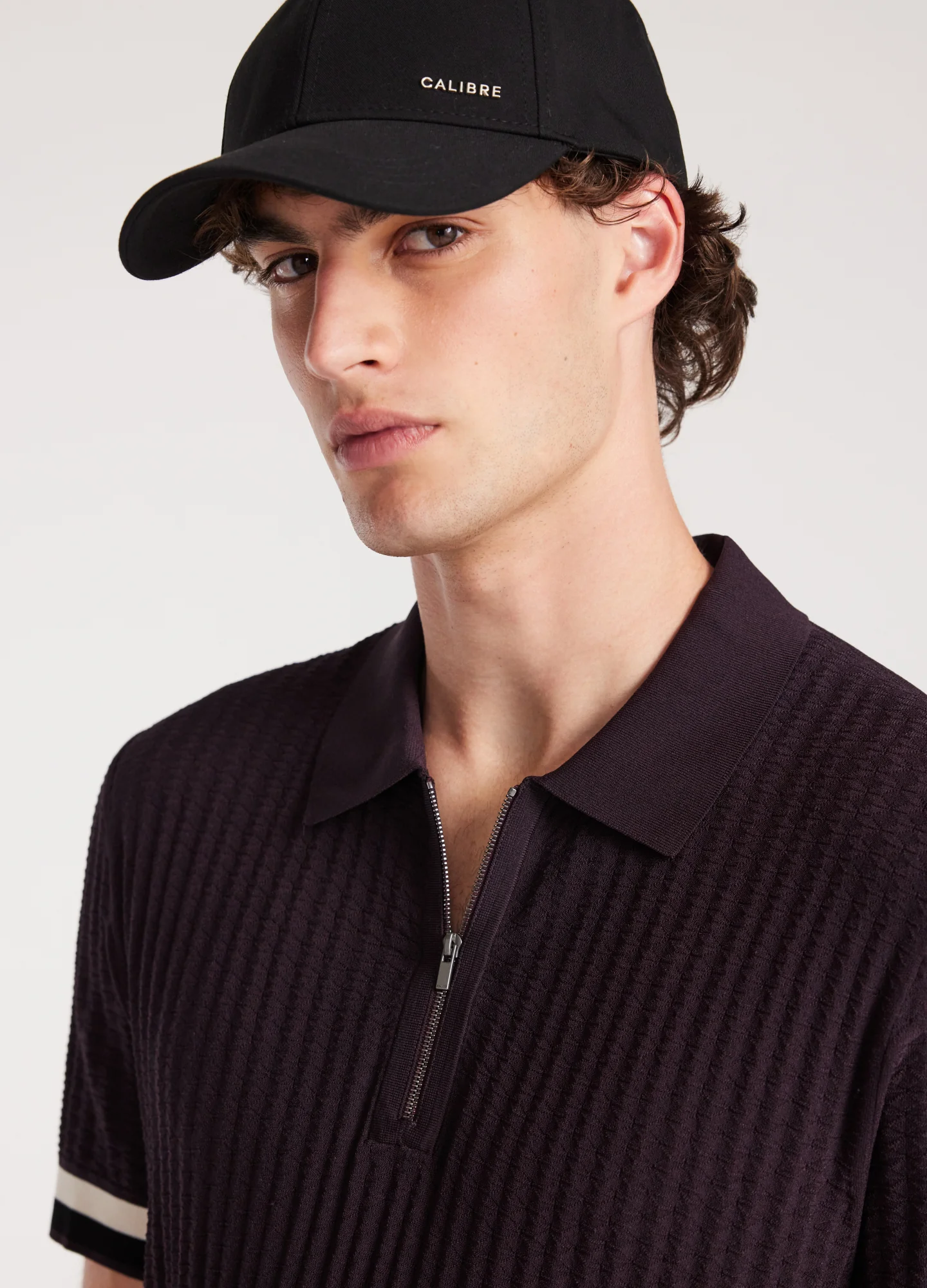 Double Stripe Polo Aubergine - Image 4
