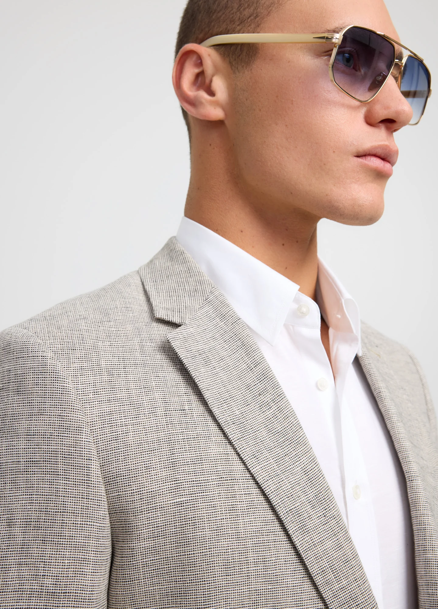 End on End Linen Blazer Natural - Image 4