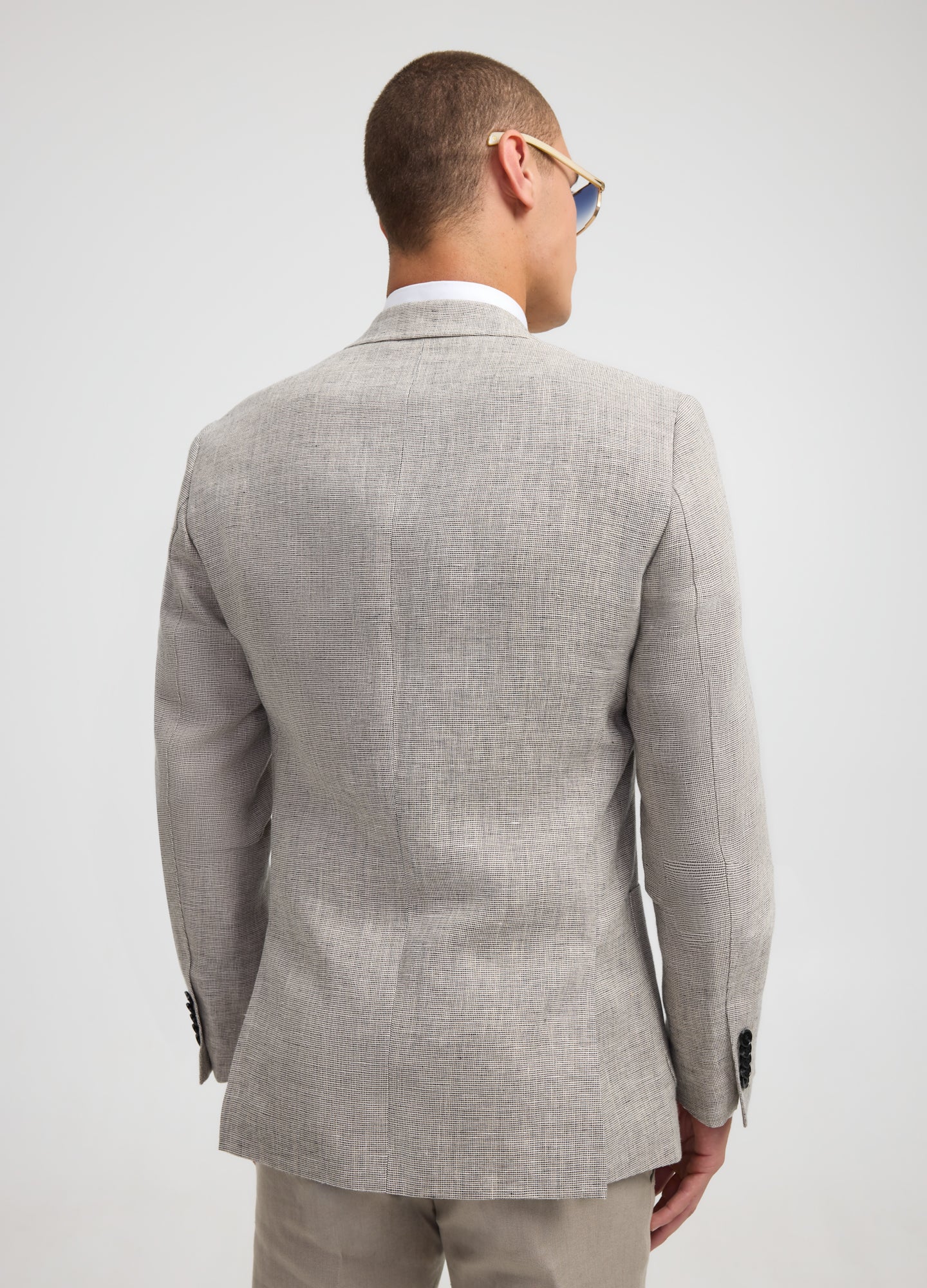 End on End Linen Blazer Natural - Image 5
