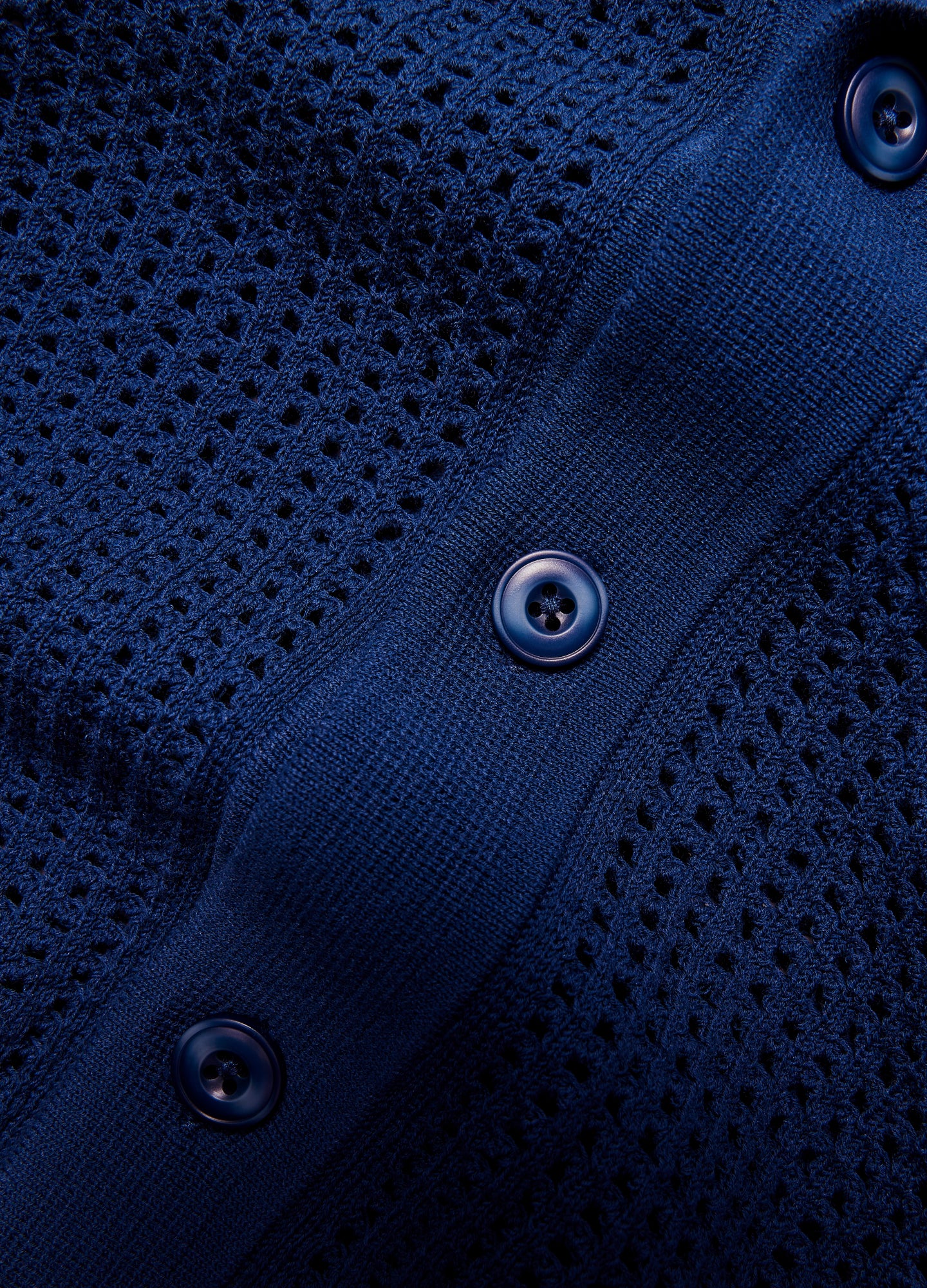 Eyelet Mesh Knit Shirt Delft Blue - Image 6