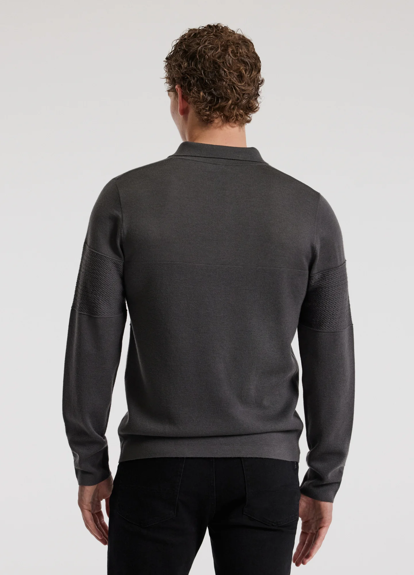 Fitted Rugby Sweater Steel Grey - Image 5