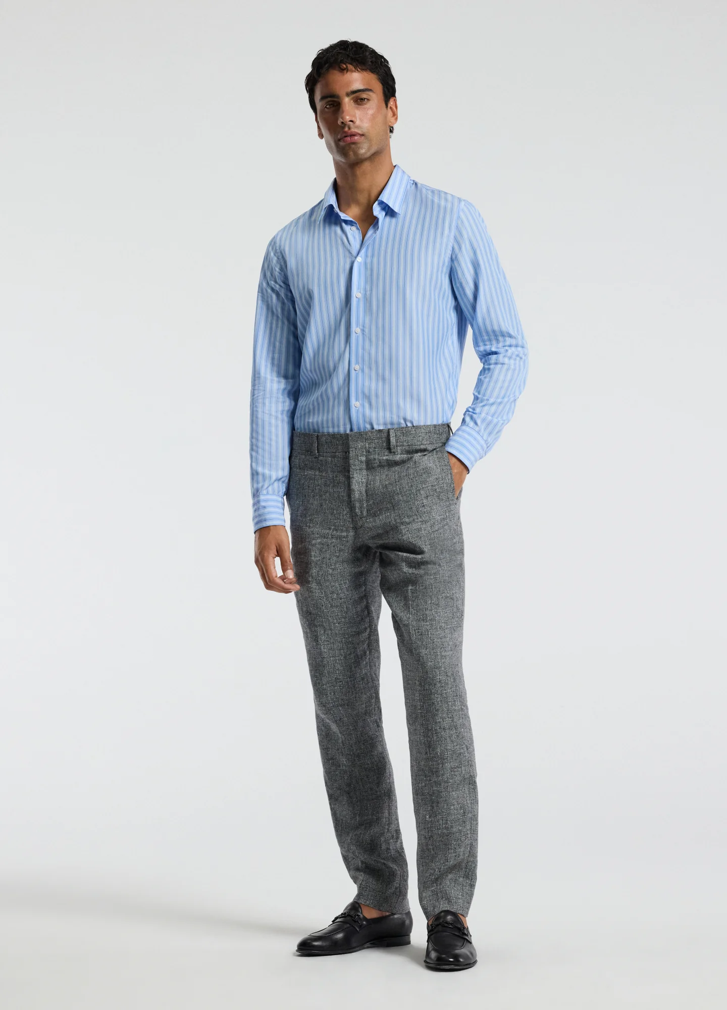 Fluid Stripe Shirt Pale Blue - Image 2