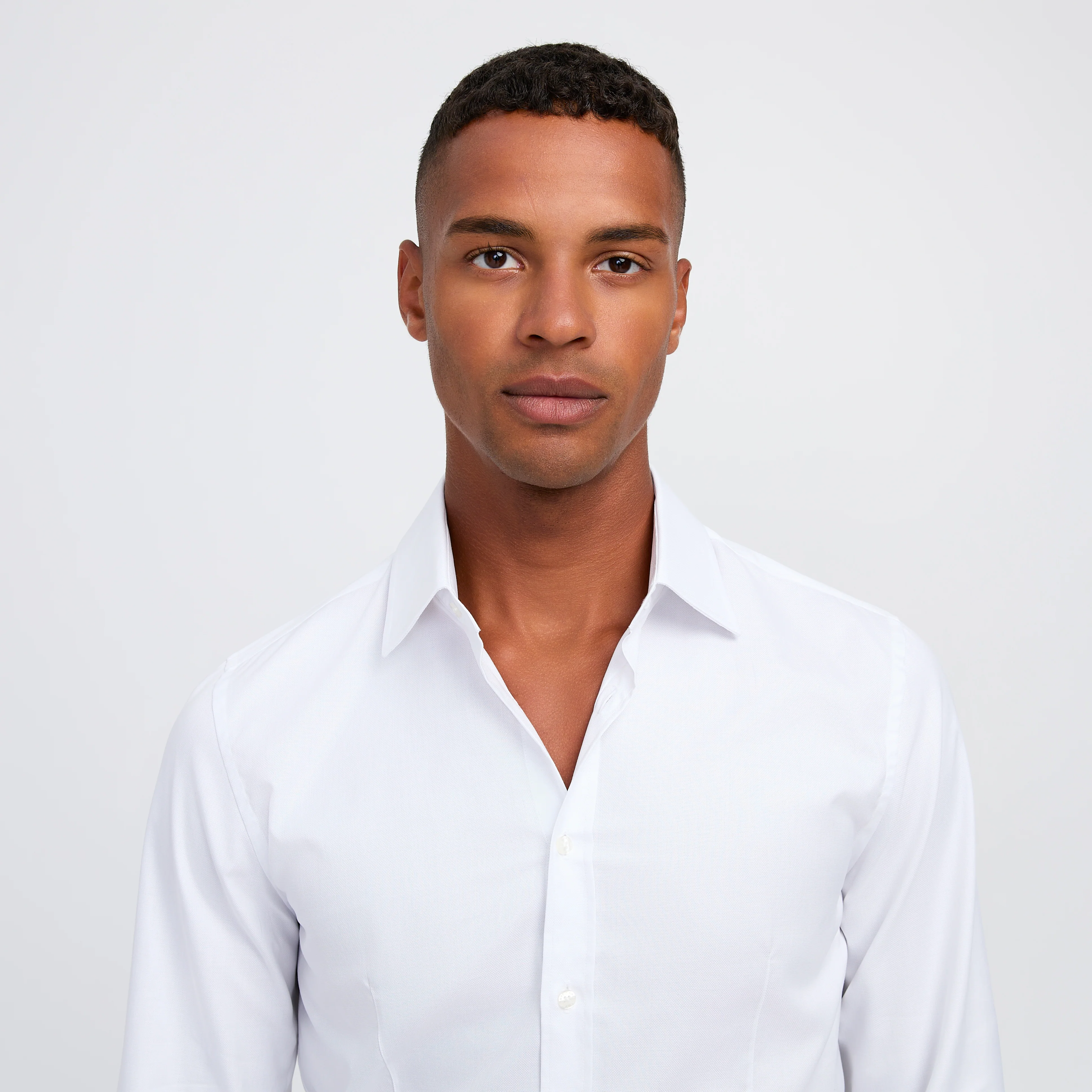 French Cuffed Textured Shirt White - Image 4