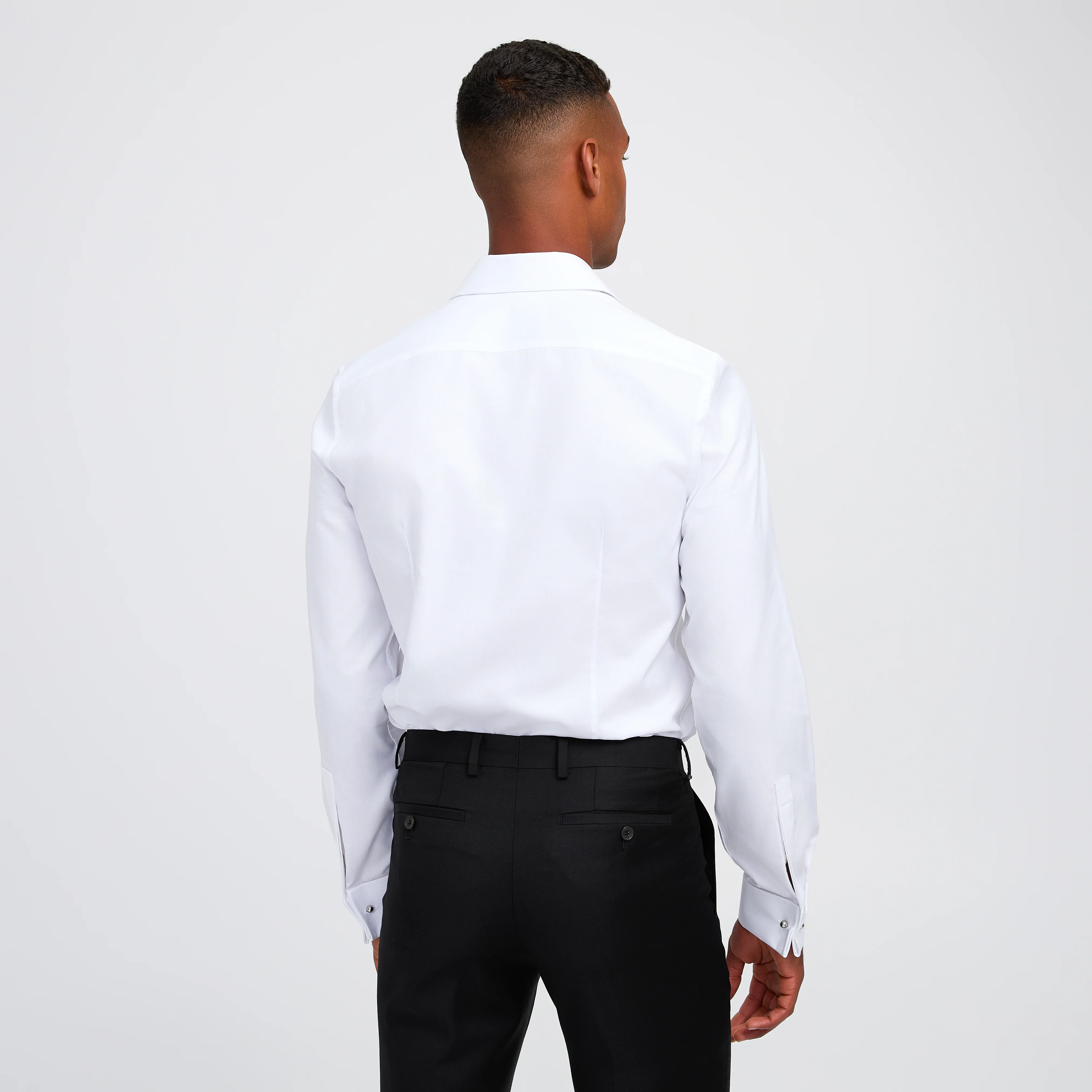 French Cuffed Textured Shirt White - Image 5