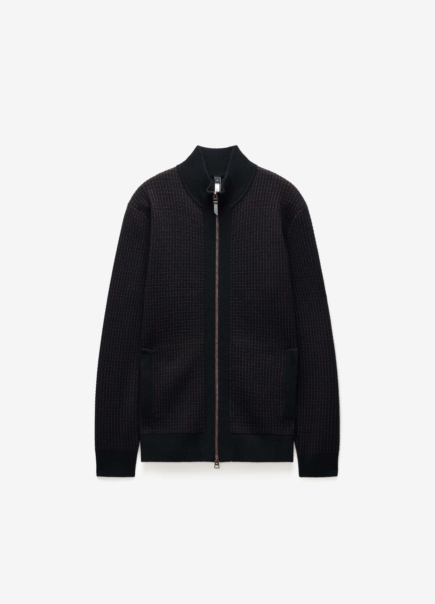 Geometric Jacquard Cardigan Chocolate
