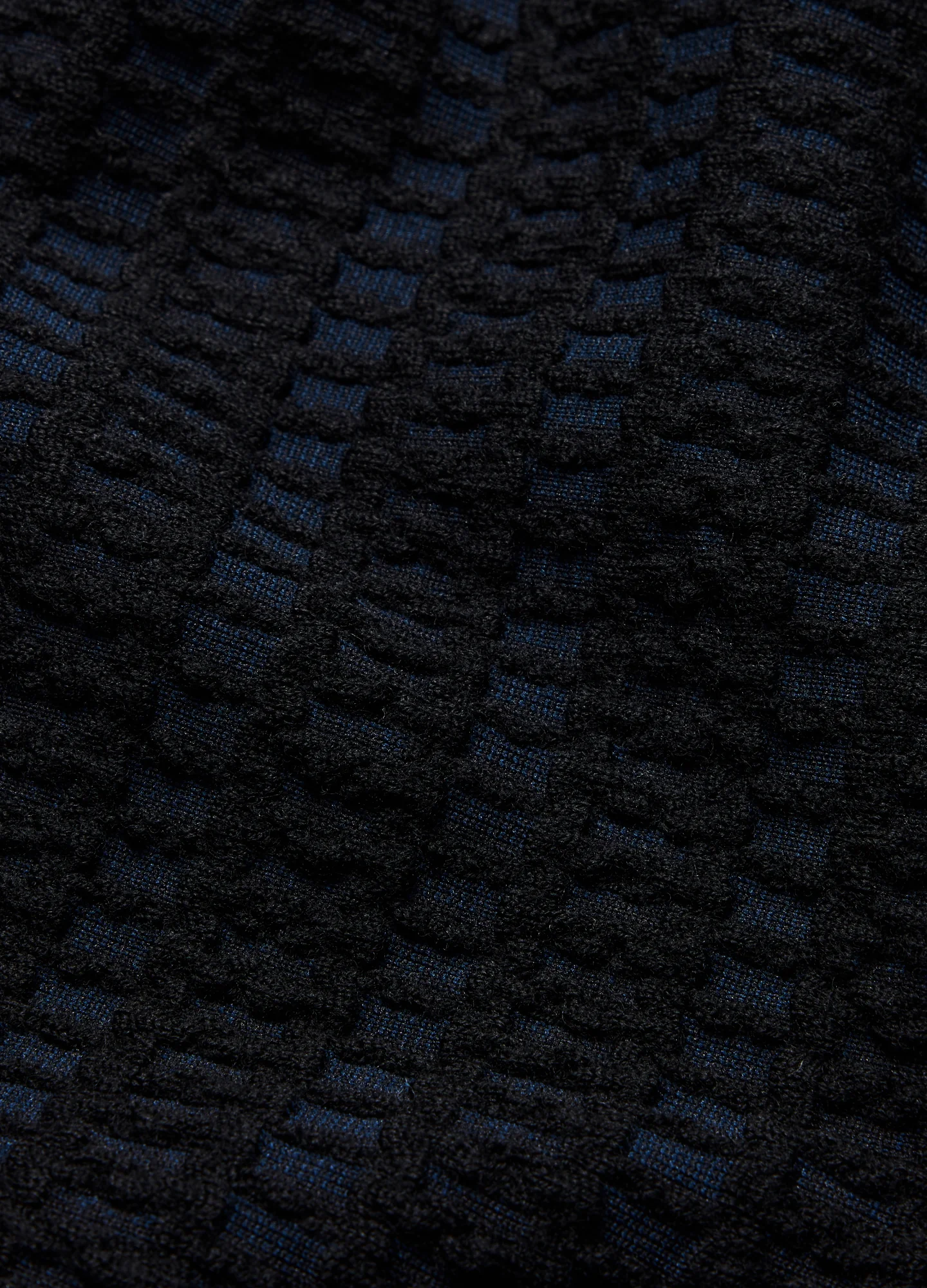 Geometric Jacquard Crew Neck Sweater Navy - Image 6