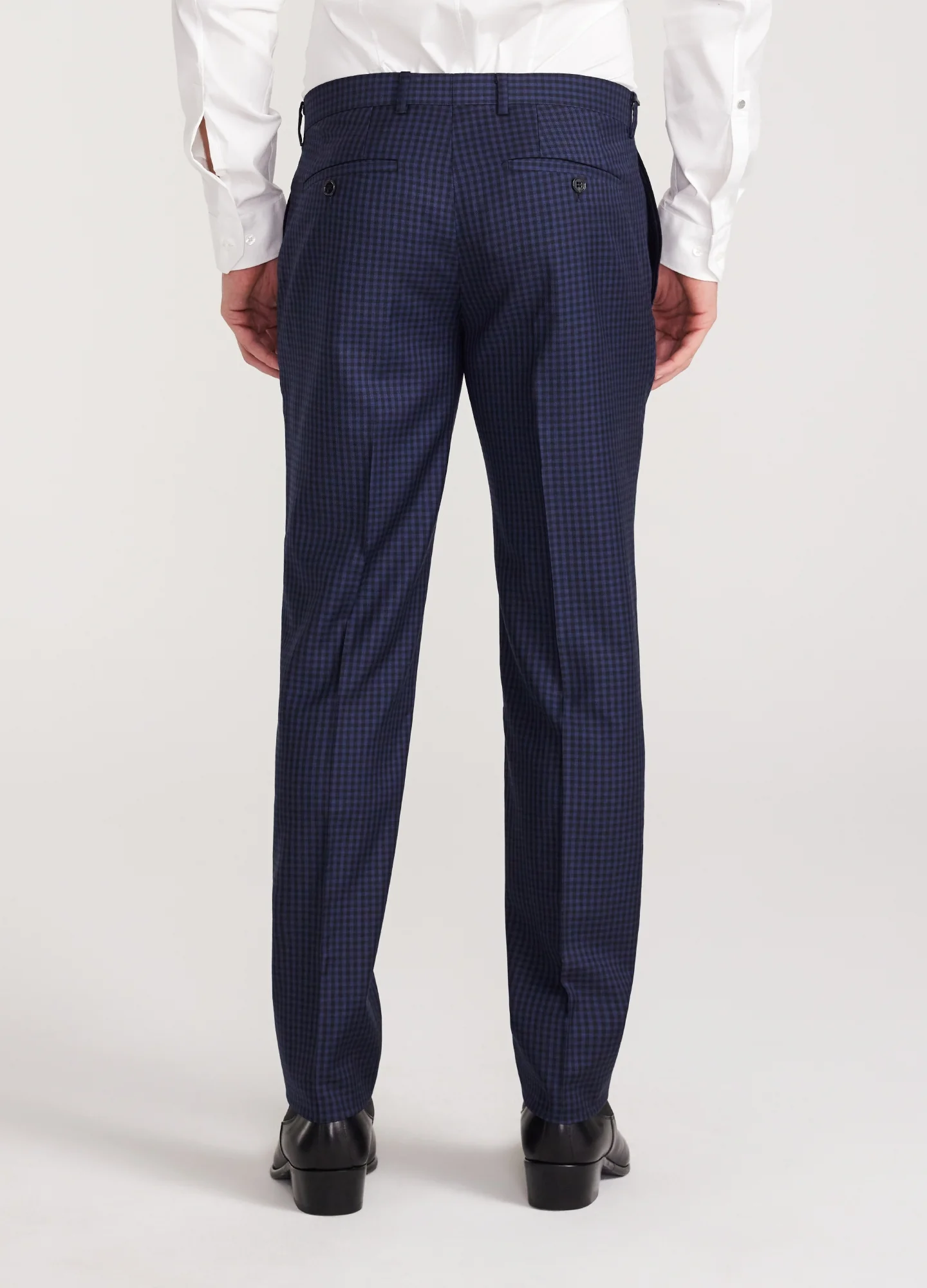 Gingham Suit Pants Navy - Image 5