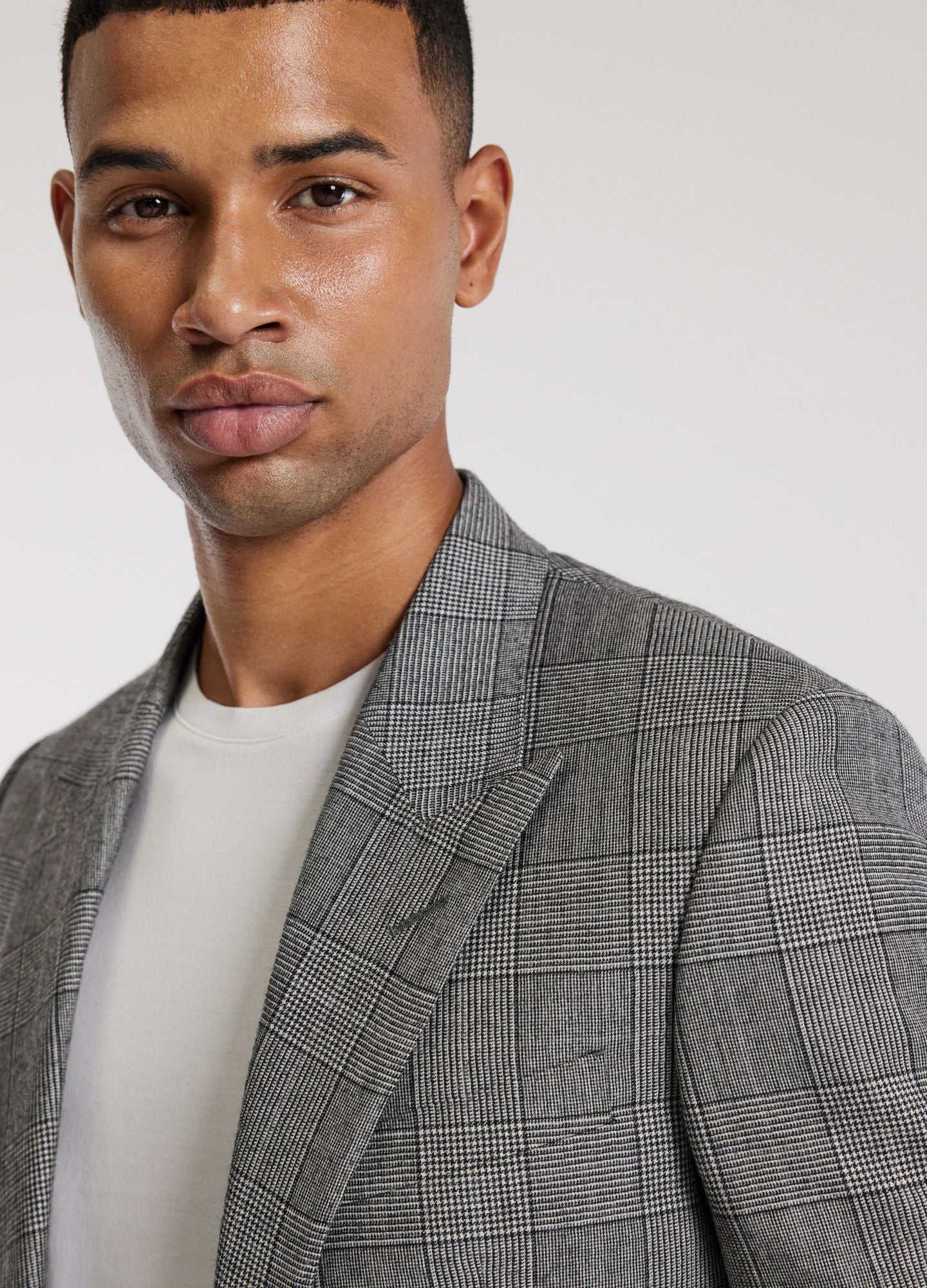 Glen Check Suit Jacket Grey - Image 4