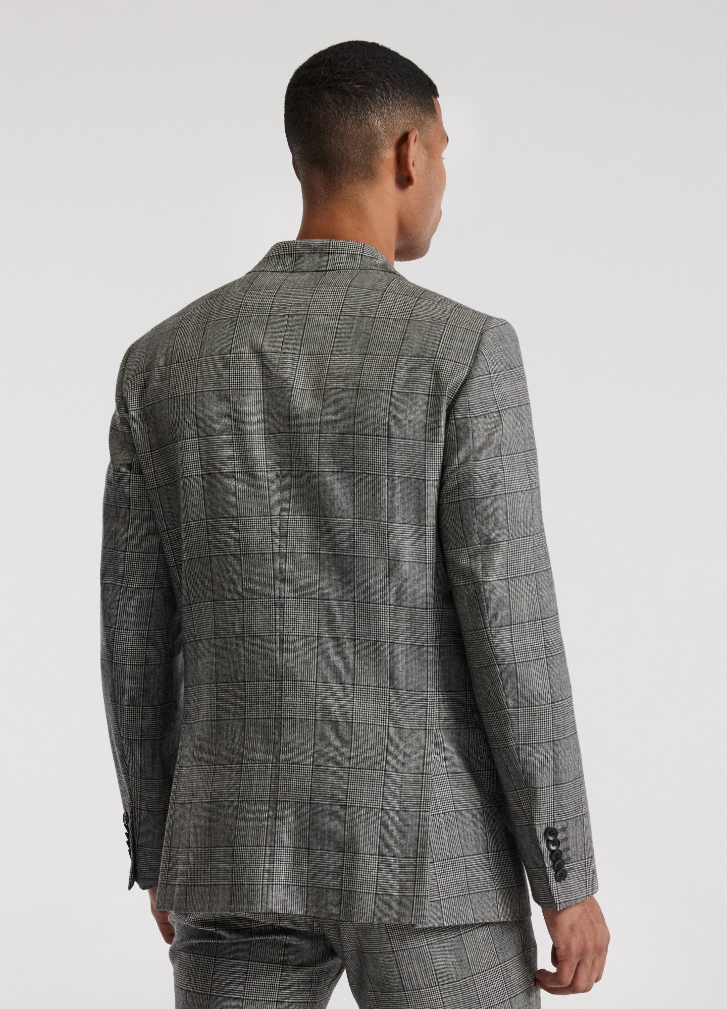 Glen Check Suit Jacket Grey - Image 5