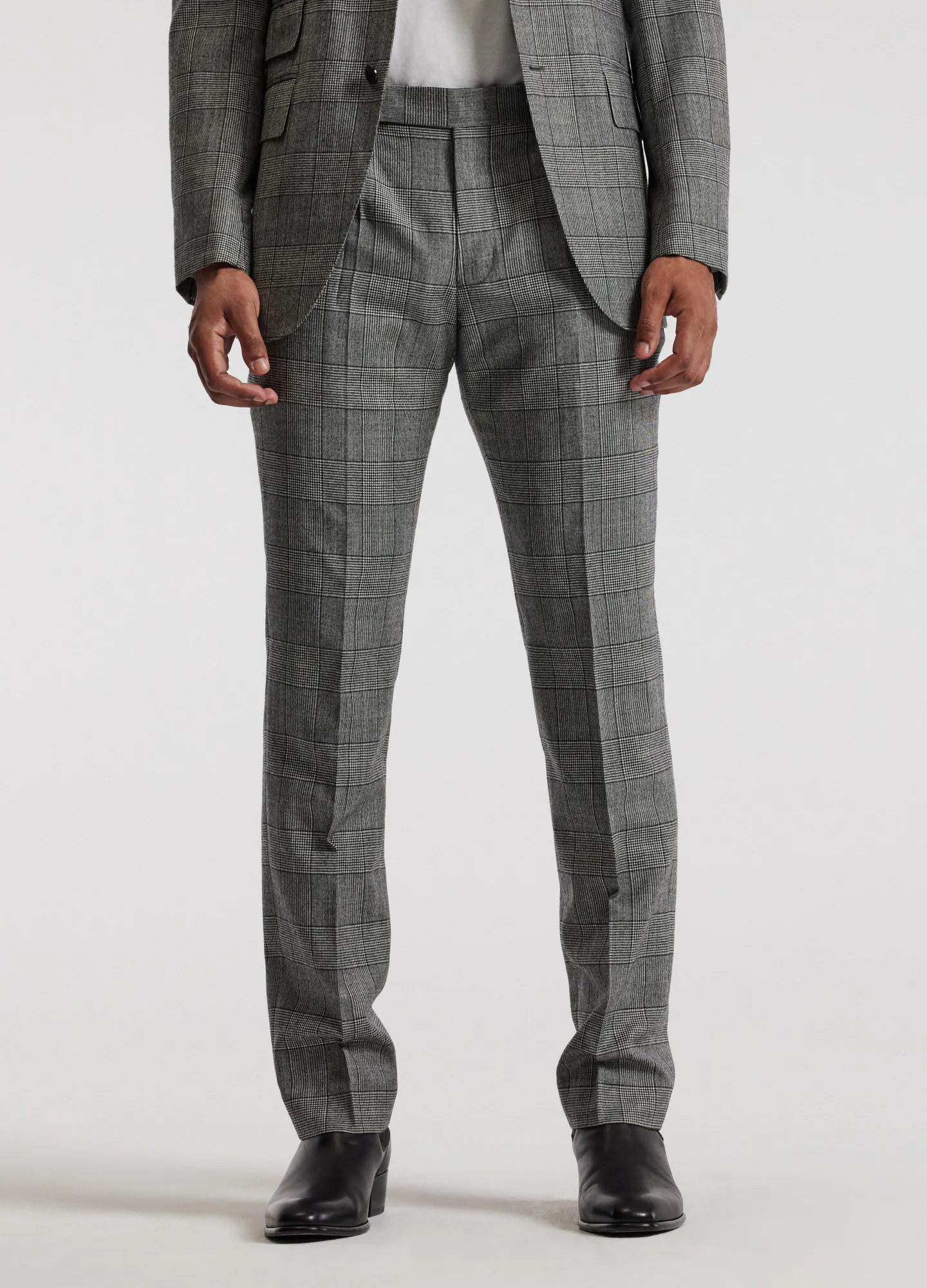 Glen Check Suit Pants Grey - Image 3