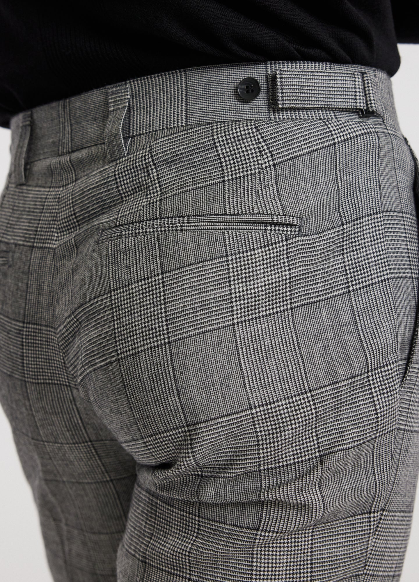 Glen Check Suit Pants Grey - Image 4