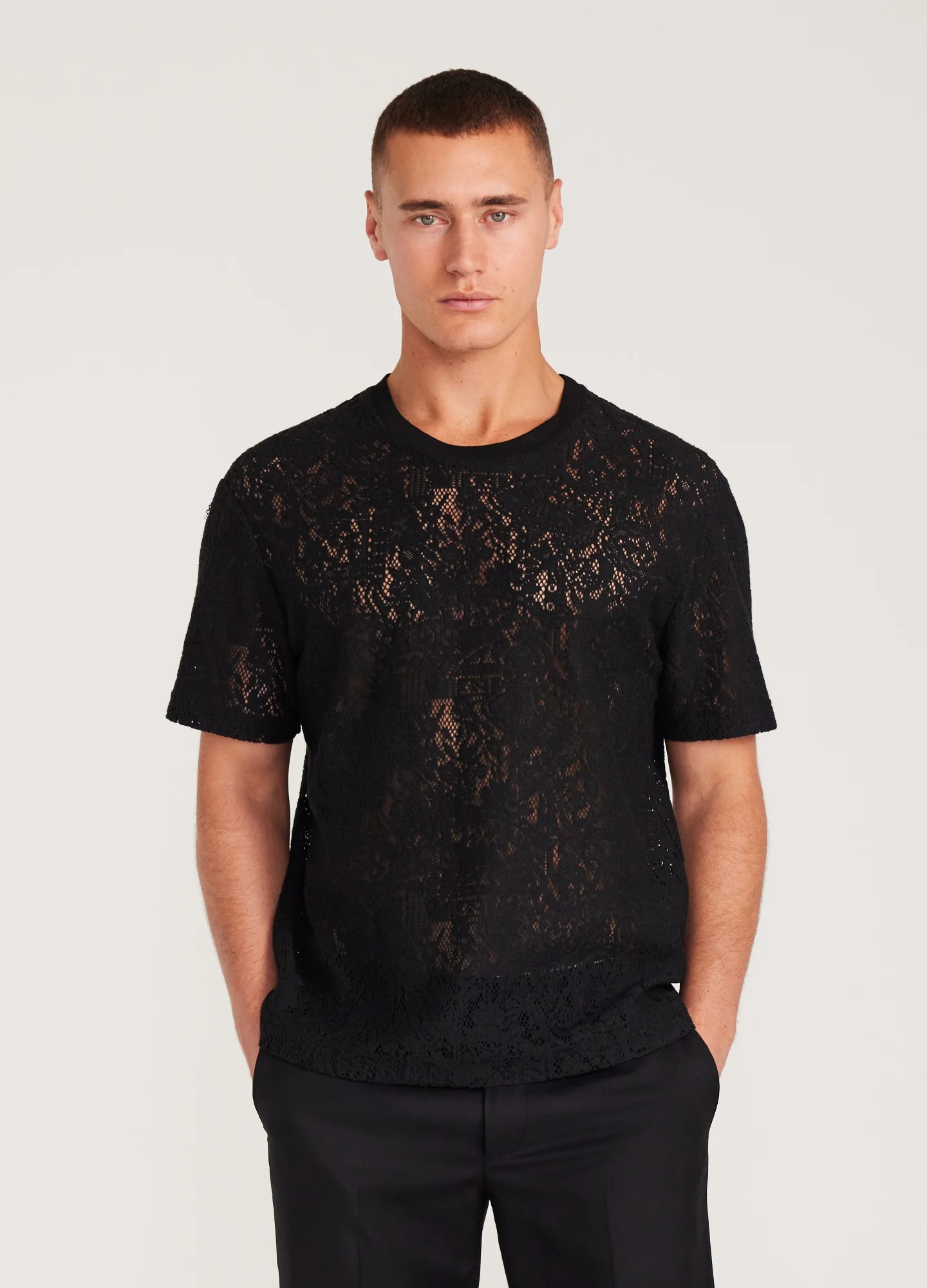 Heavy Lace T-shirt Black - Image 3