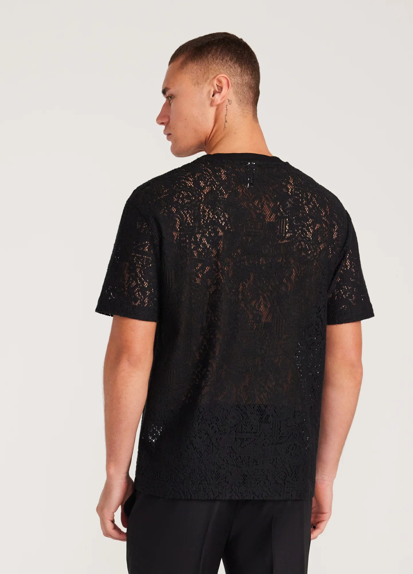 Heavy Lace T-shirt Black - Image 5