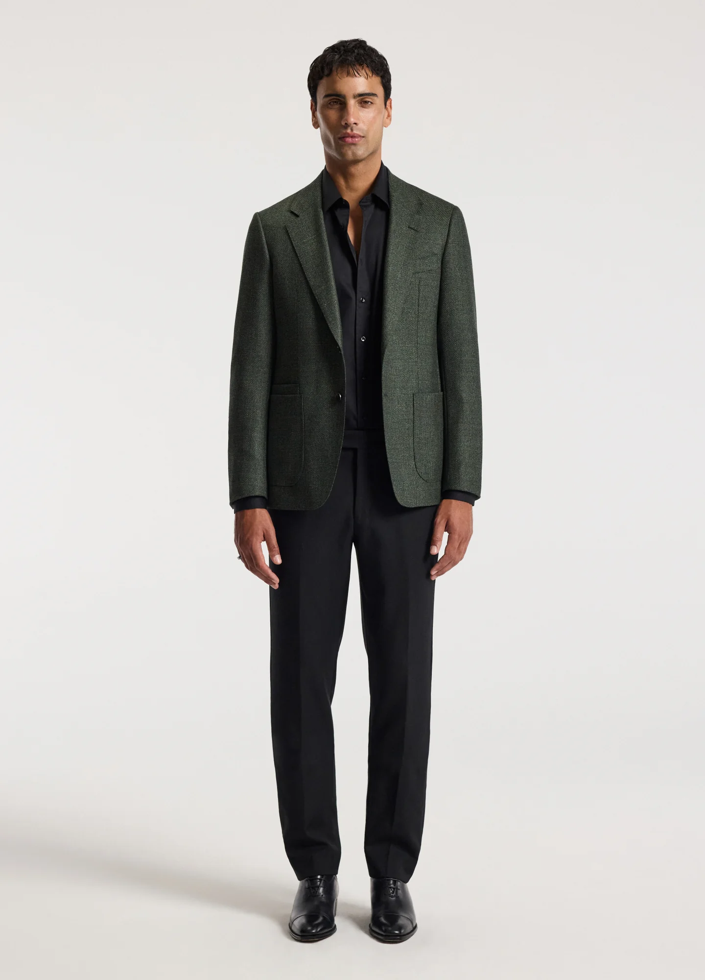 Hopsack Wool Blazer Khaki - Image 2