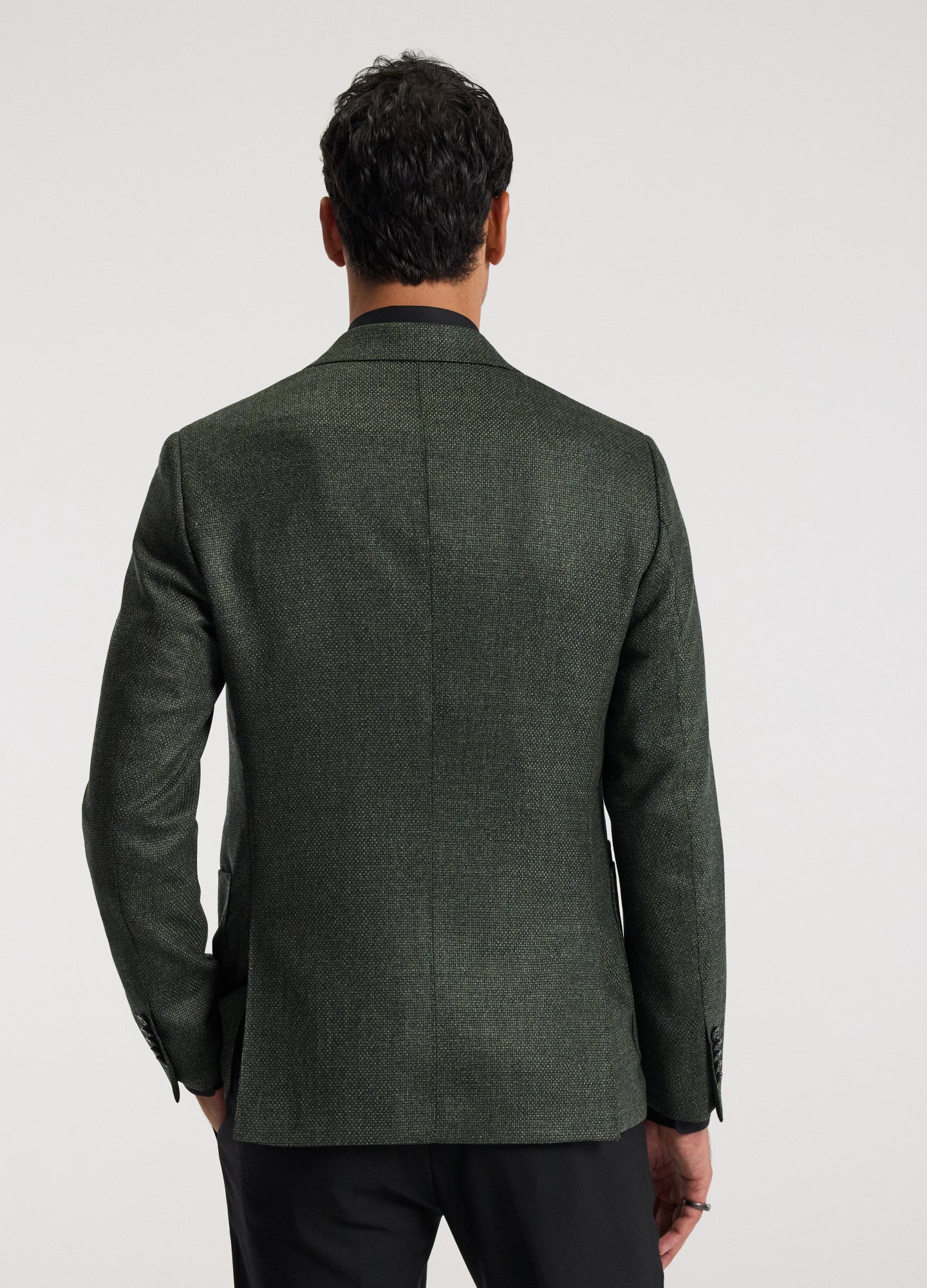 Hopsack Wool Blazer Khaki - Image 5