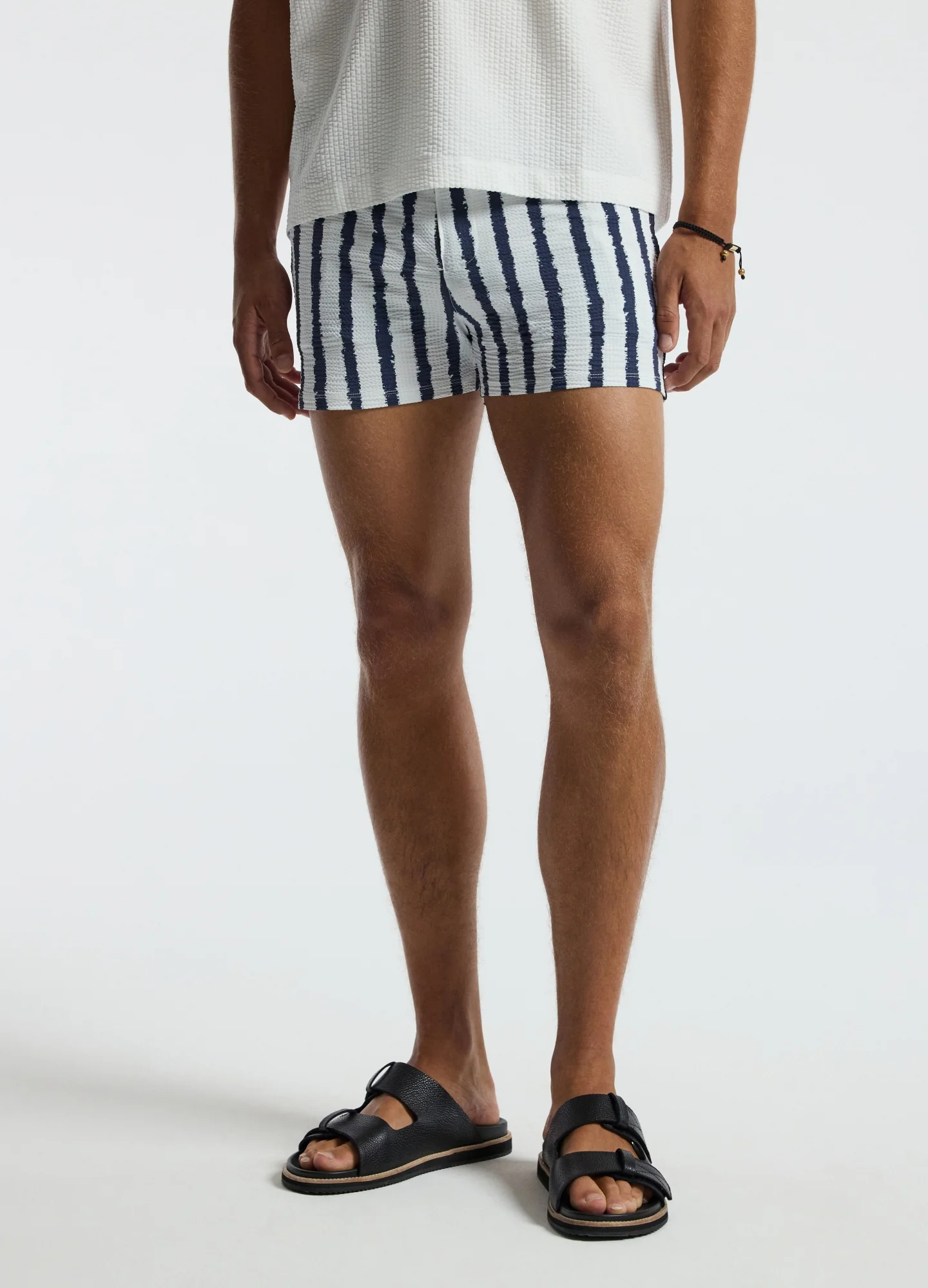 Ink Stripe Swim Short White Navy - Image 3