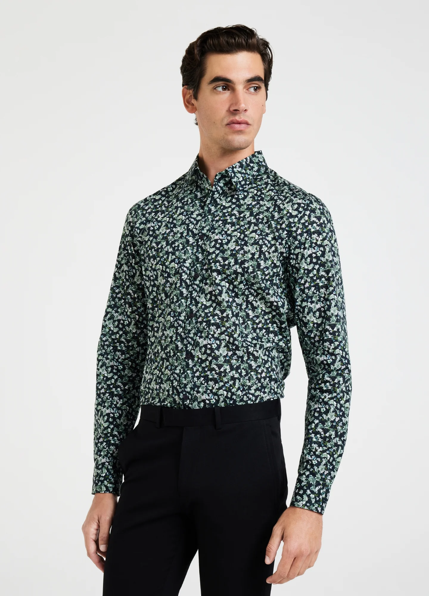 Ivy Print Shirt Dark Green - Image 4