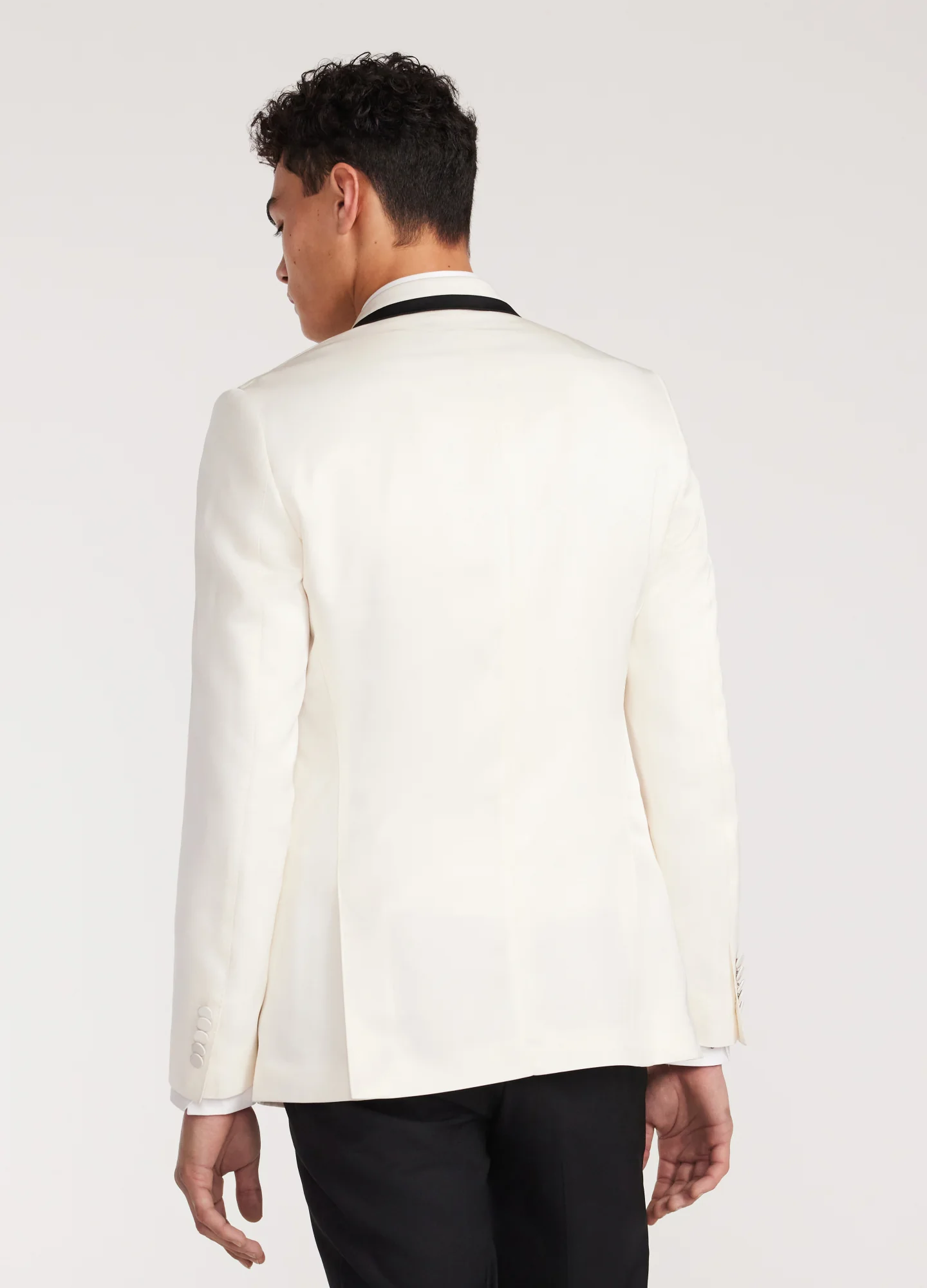 Lapel Detail Tuxedo Jacket Ivory - Image 5