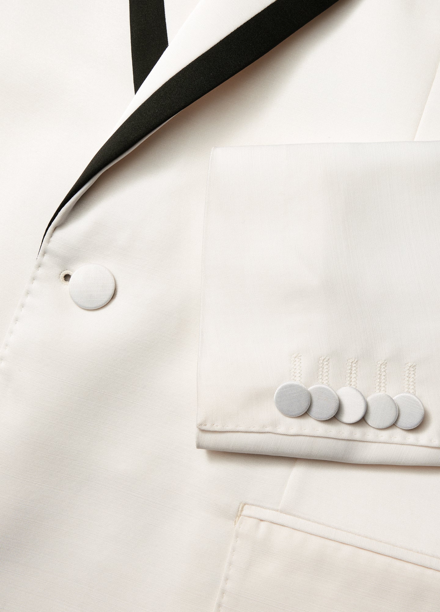 Lapel Detail Tuxedo Jacket Ivory - Image 6