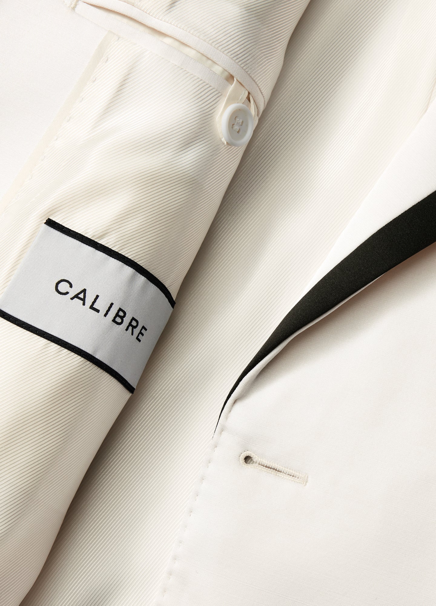 Lapel Detail Tuxedo Jacket Ivory - Image 7