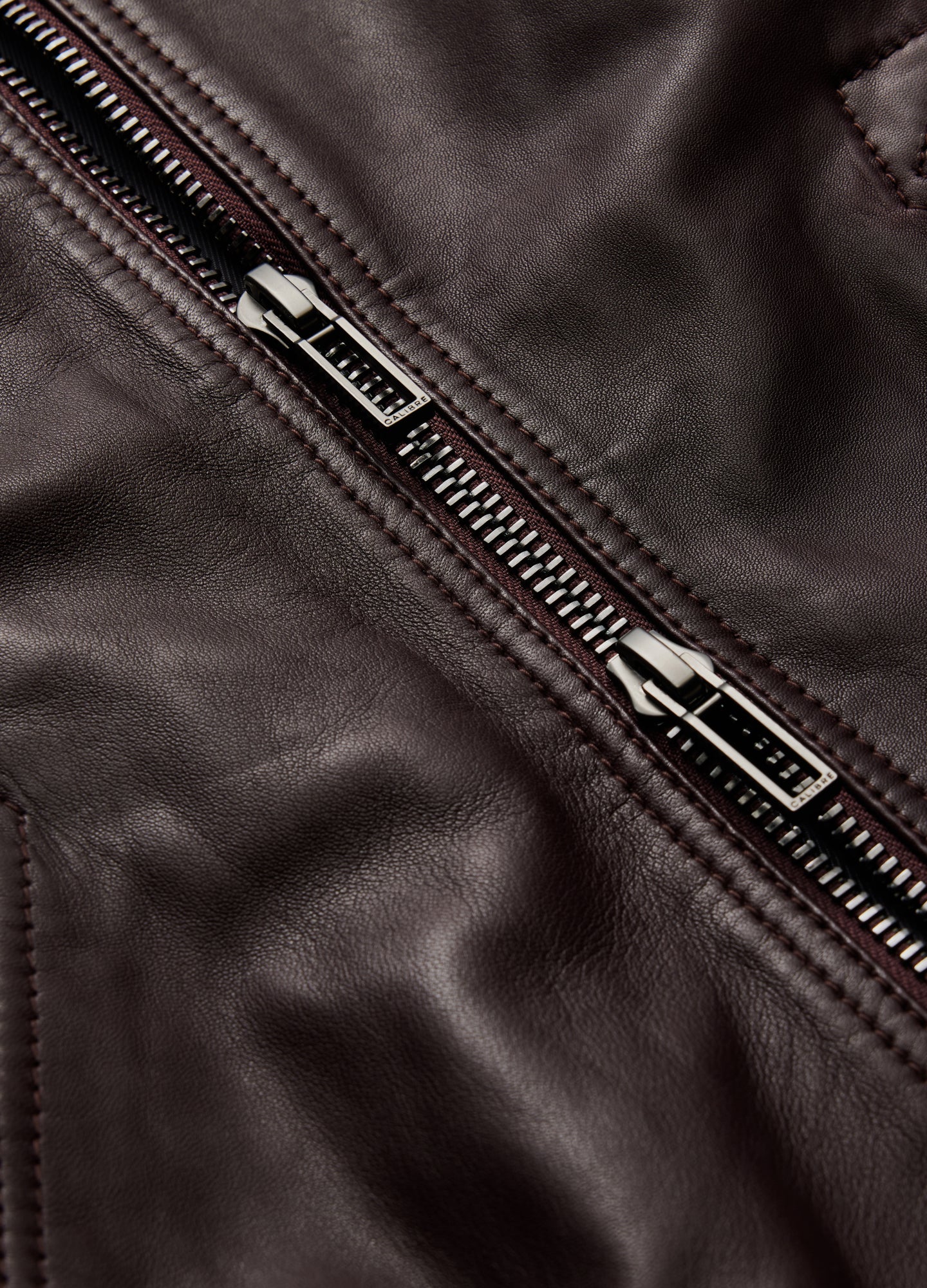 Leather Bomber Jacket Wine - Image 6