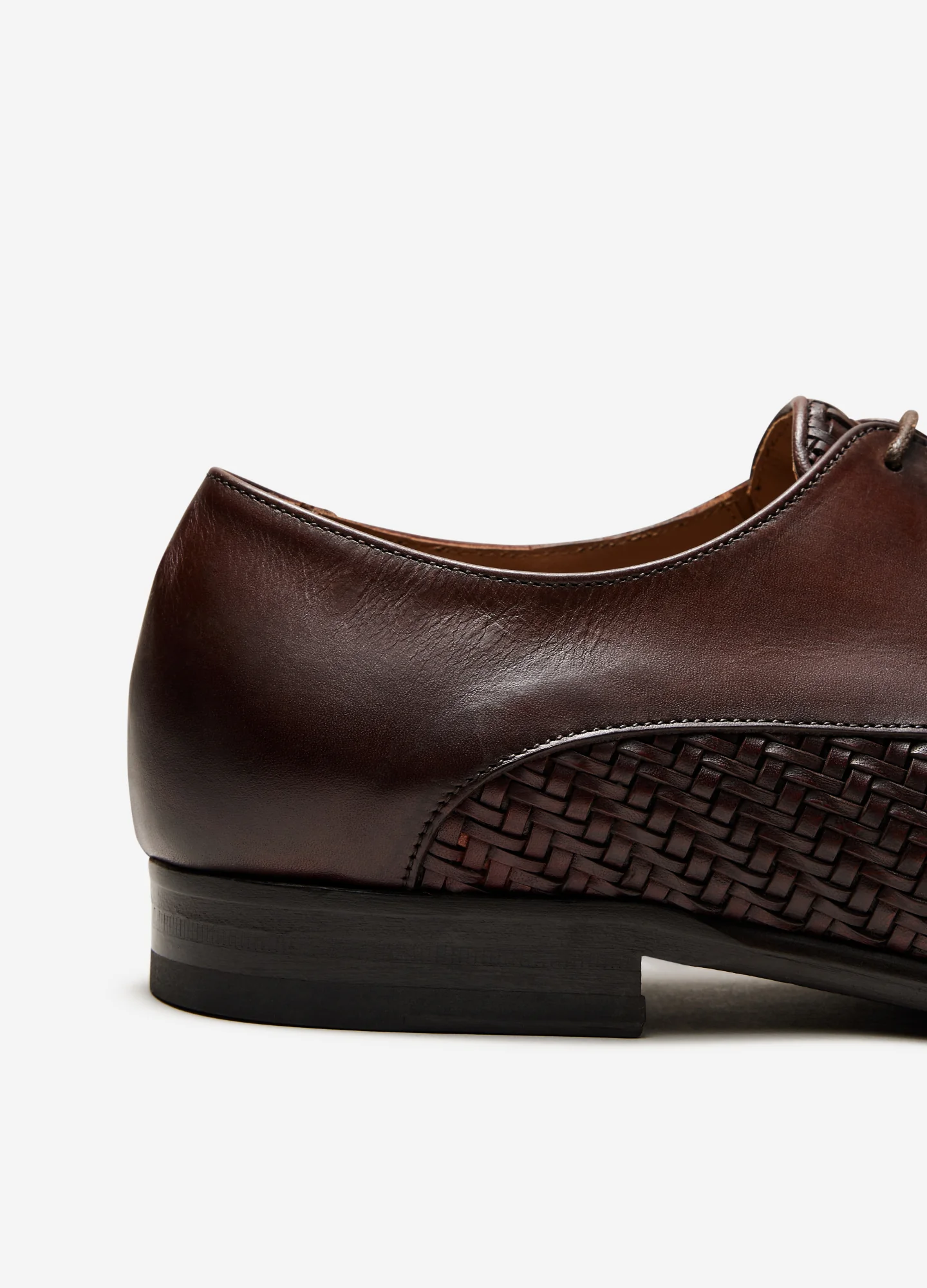 Leather Weave Derby Tan Dark - Image 3