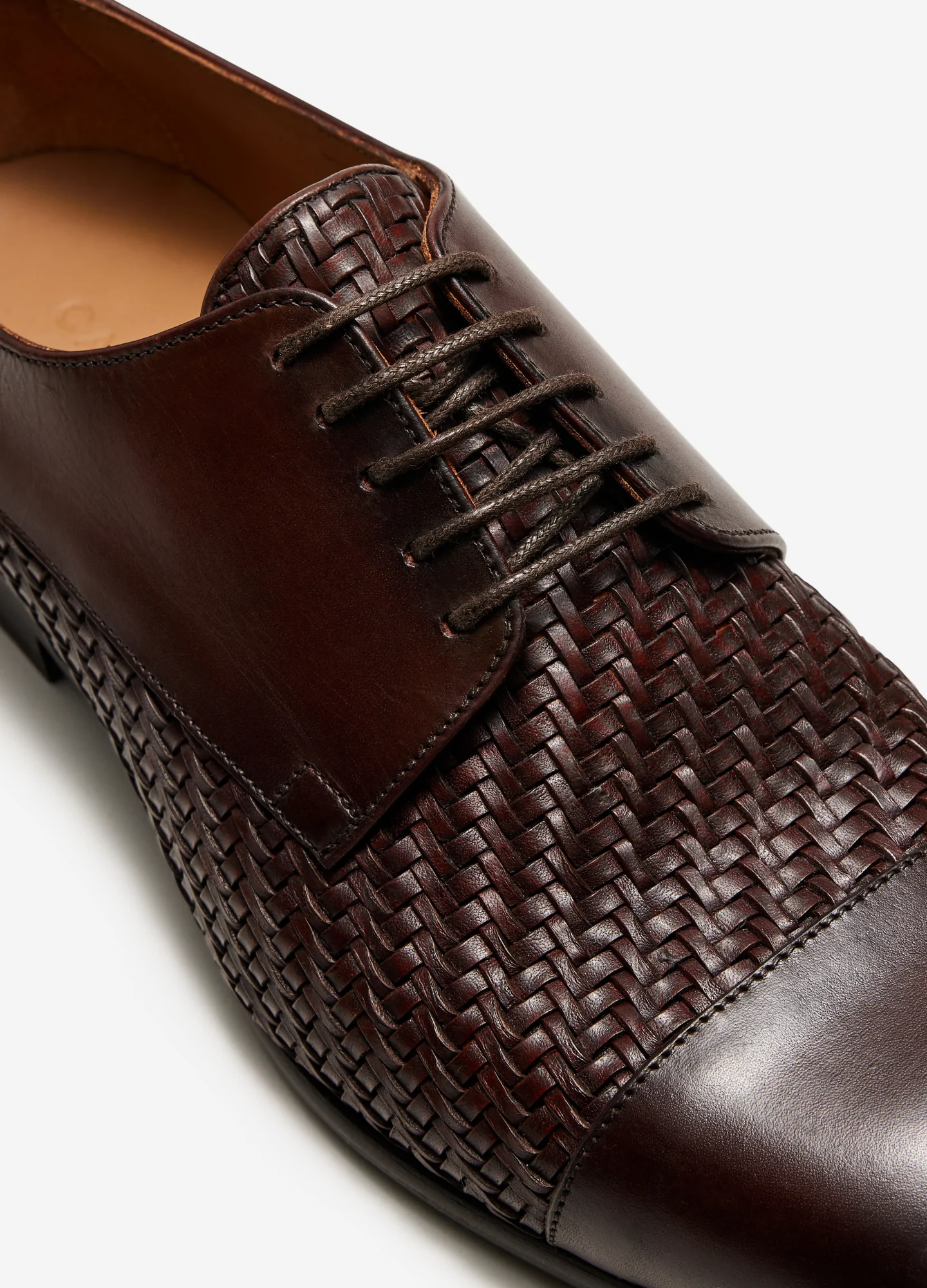 Leather Weave Derby Tan Dark - Image 4