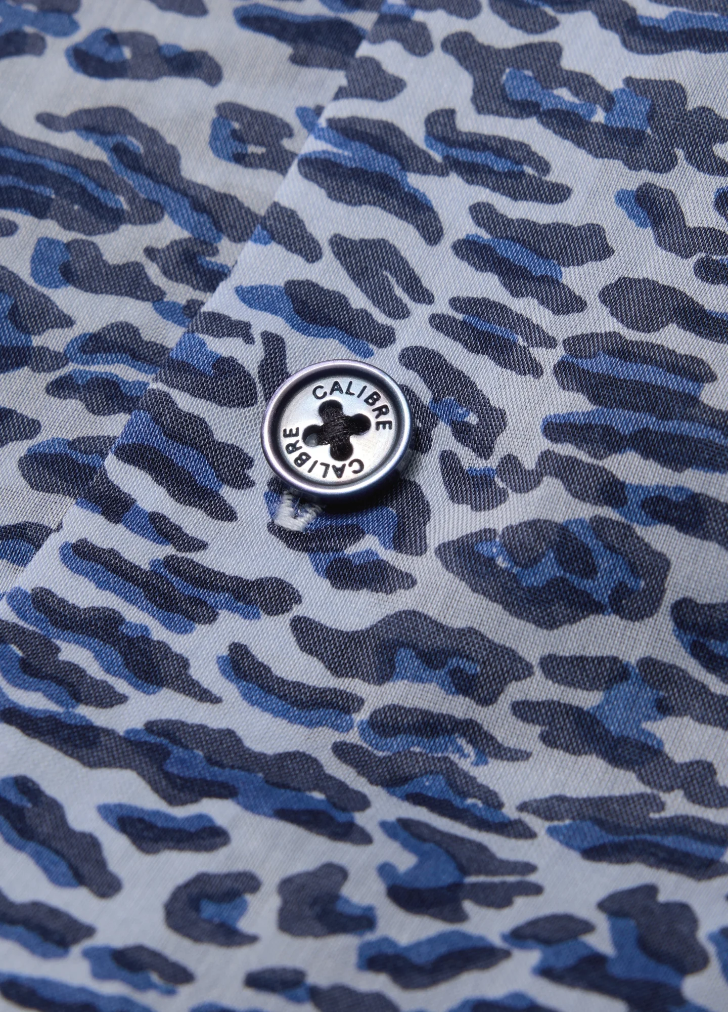 Leopard Print Short Sleeved Shirt Blue - Image 6