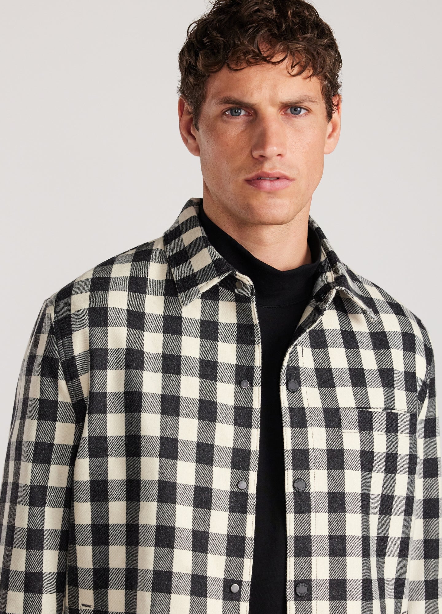 Lined Check Shirt Jacket Neutral - Image 4