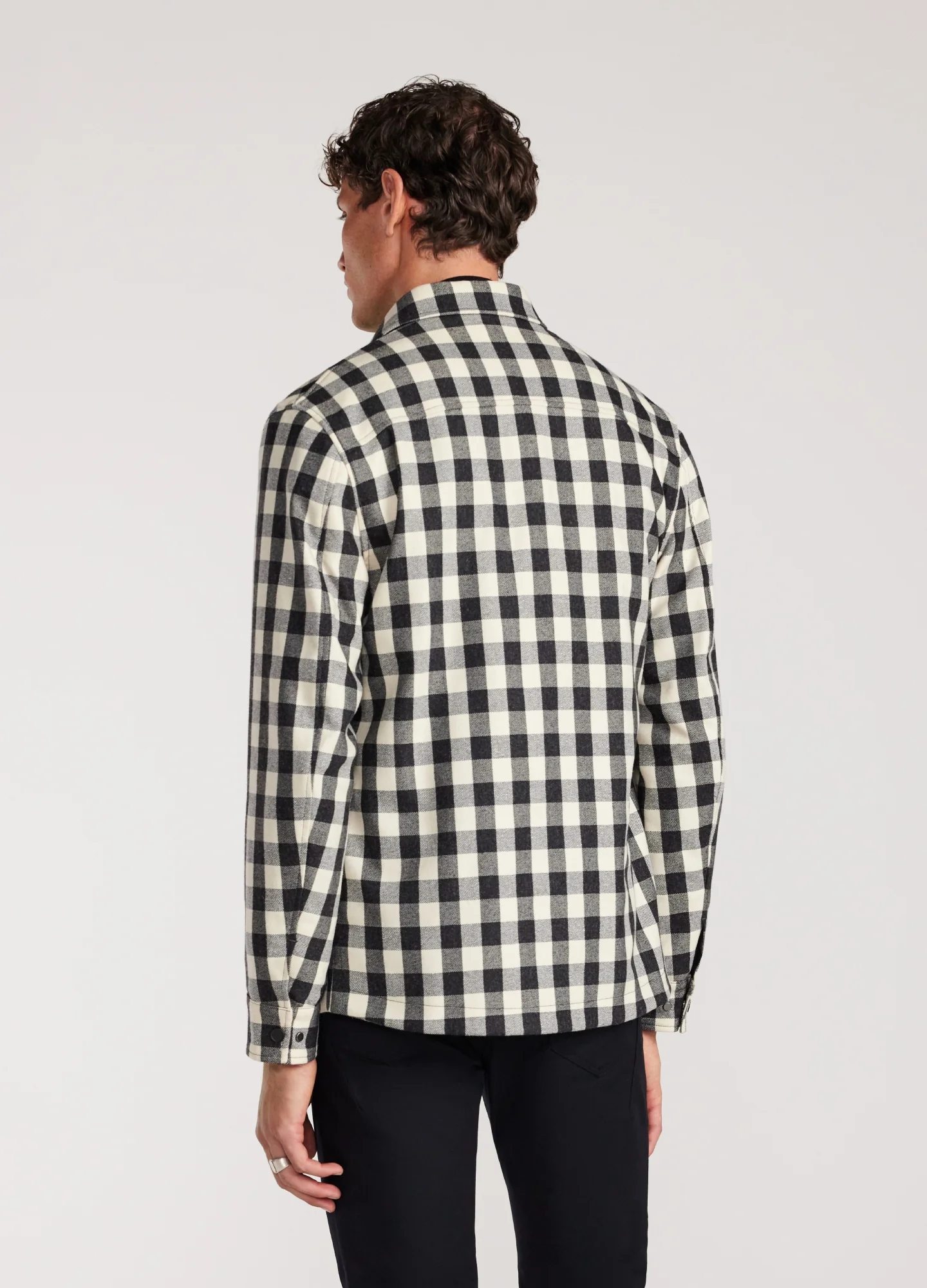 Lined Check Shirt Jacket Neutral - Image 5