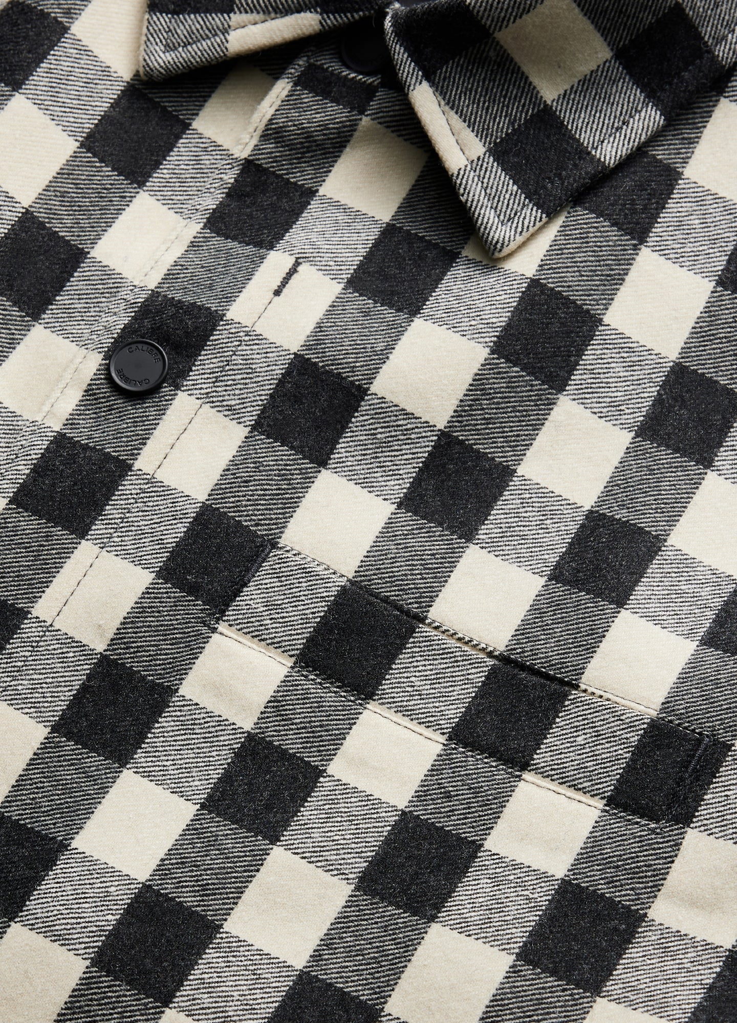 Lined Check Shirt Jacket Neutral - Image 6