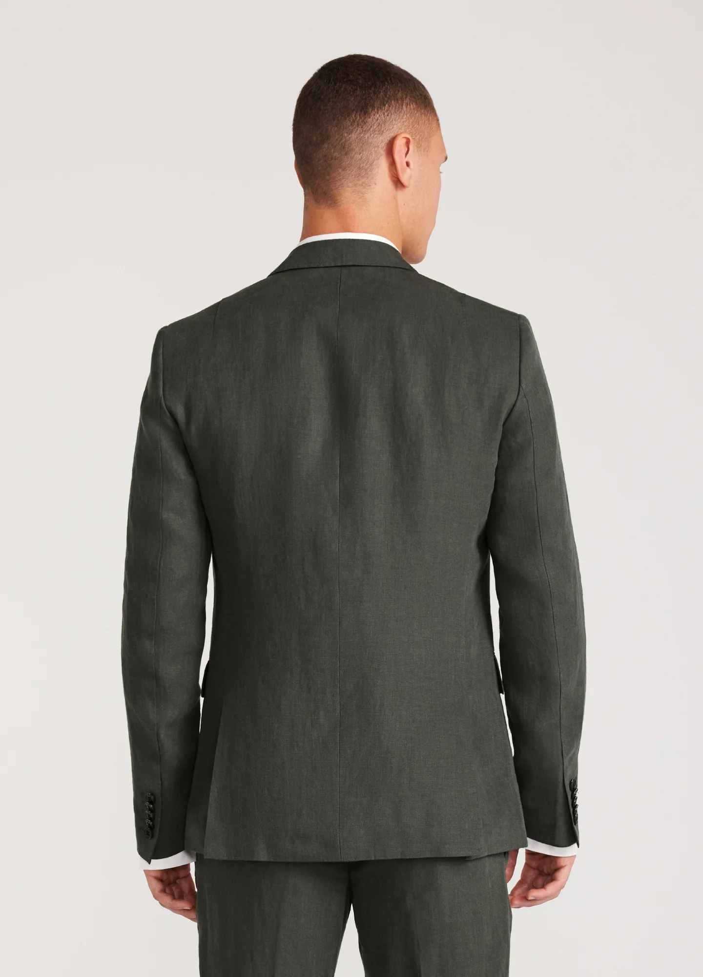 Linen Blazer Dark Khaki - Image 5