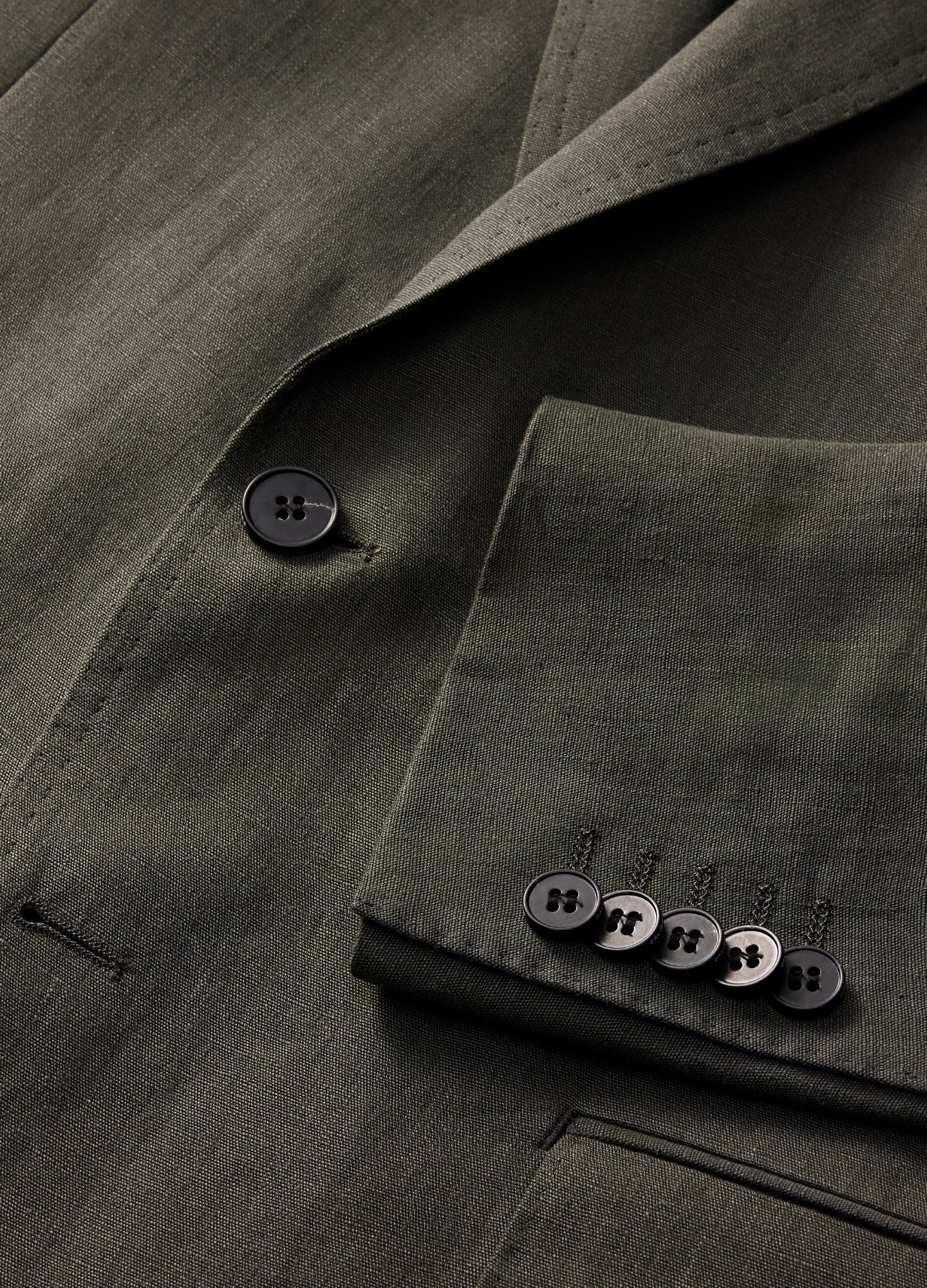 Linen Blazer Dark Khaki - Image 6