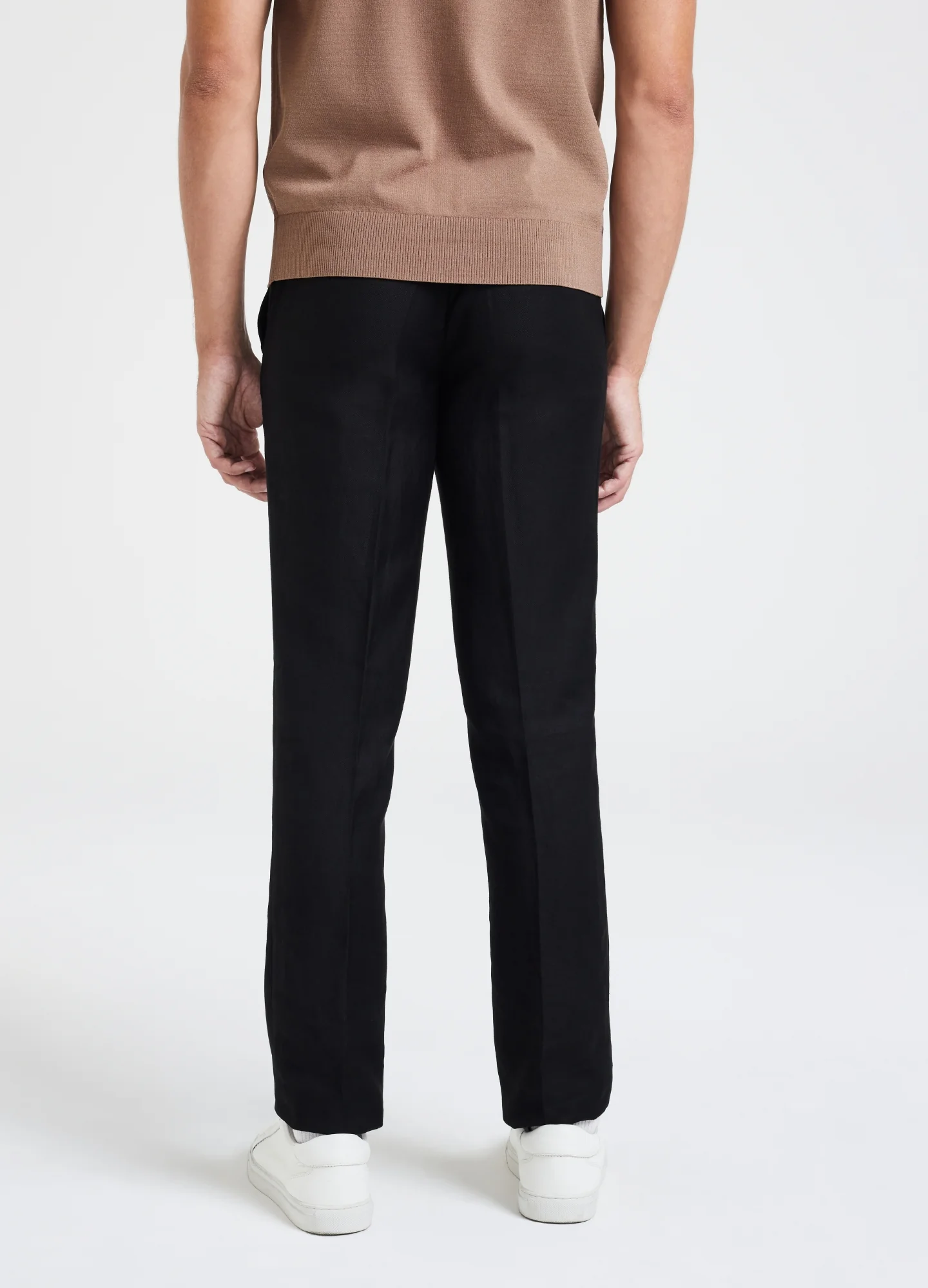 Linen Blend Drawstring Pants Black - Image 5