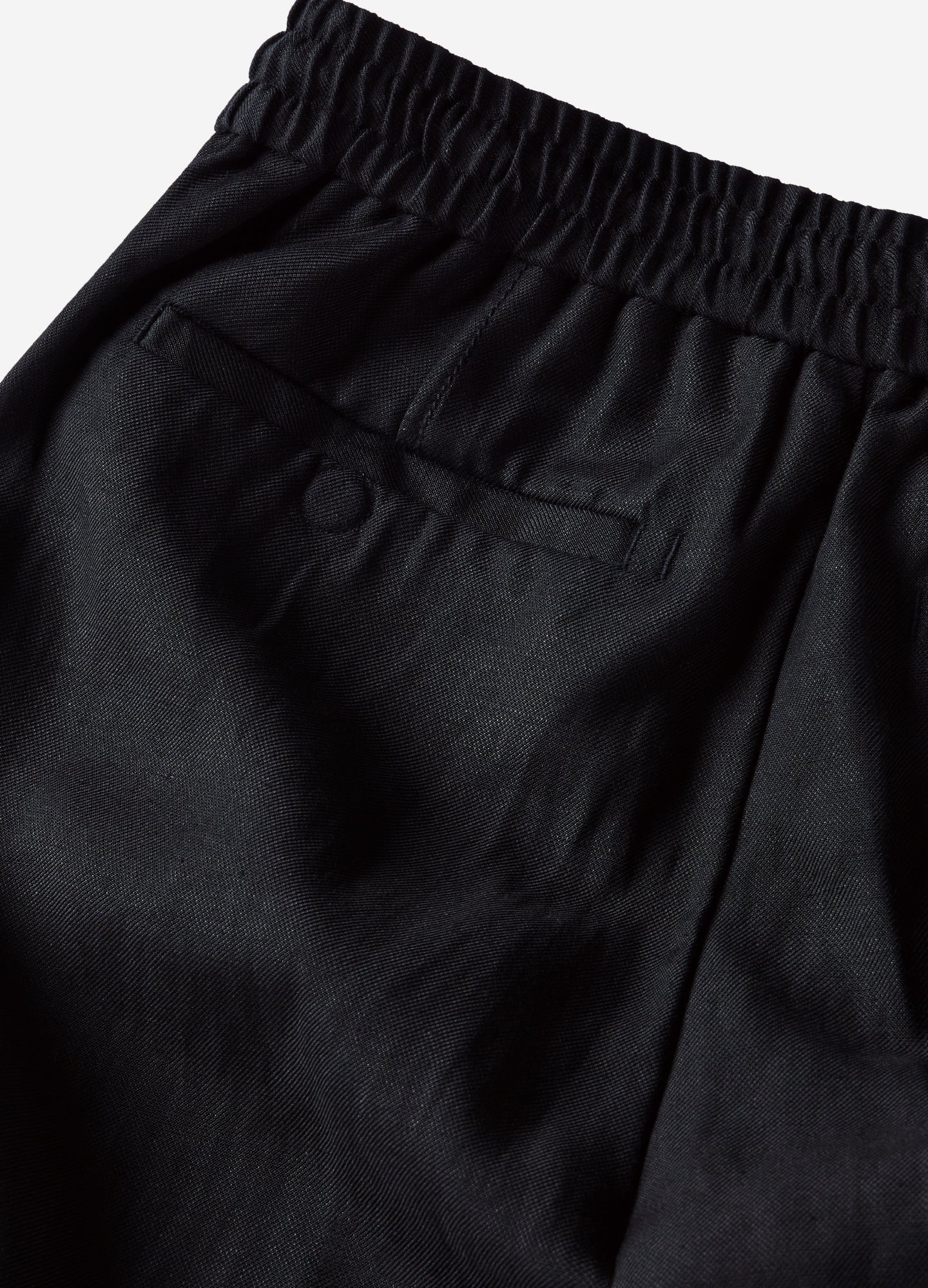 Linen Blend Drawstring Pants Black - Image 7