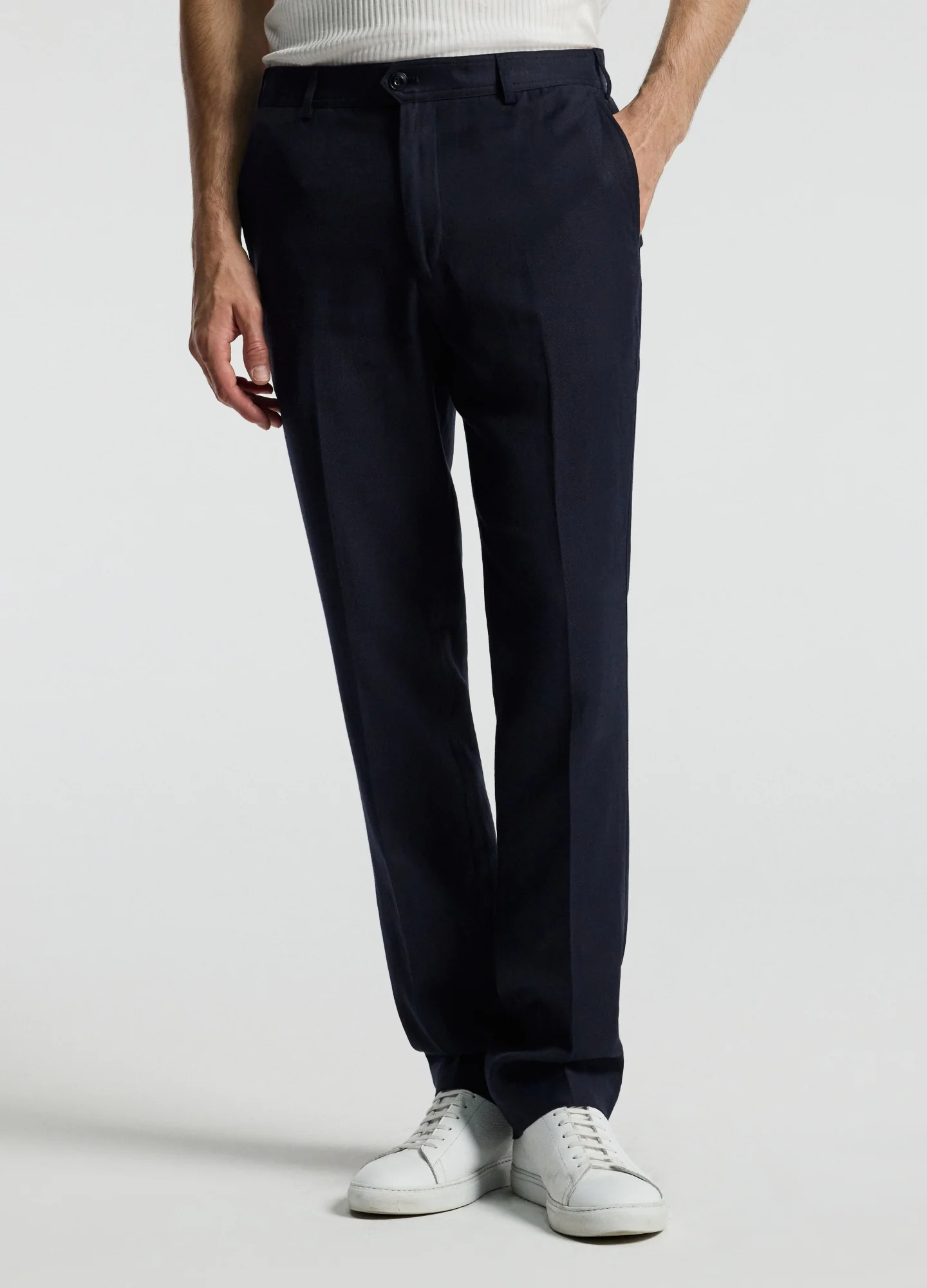 Linen Blend Pants Navy - Image 3