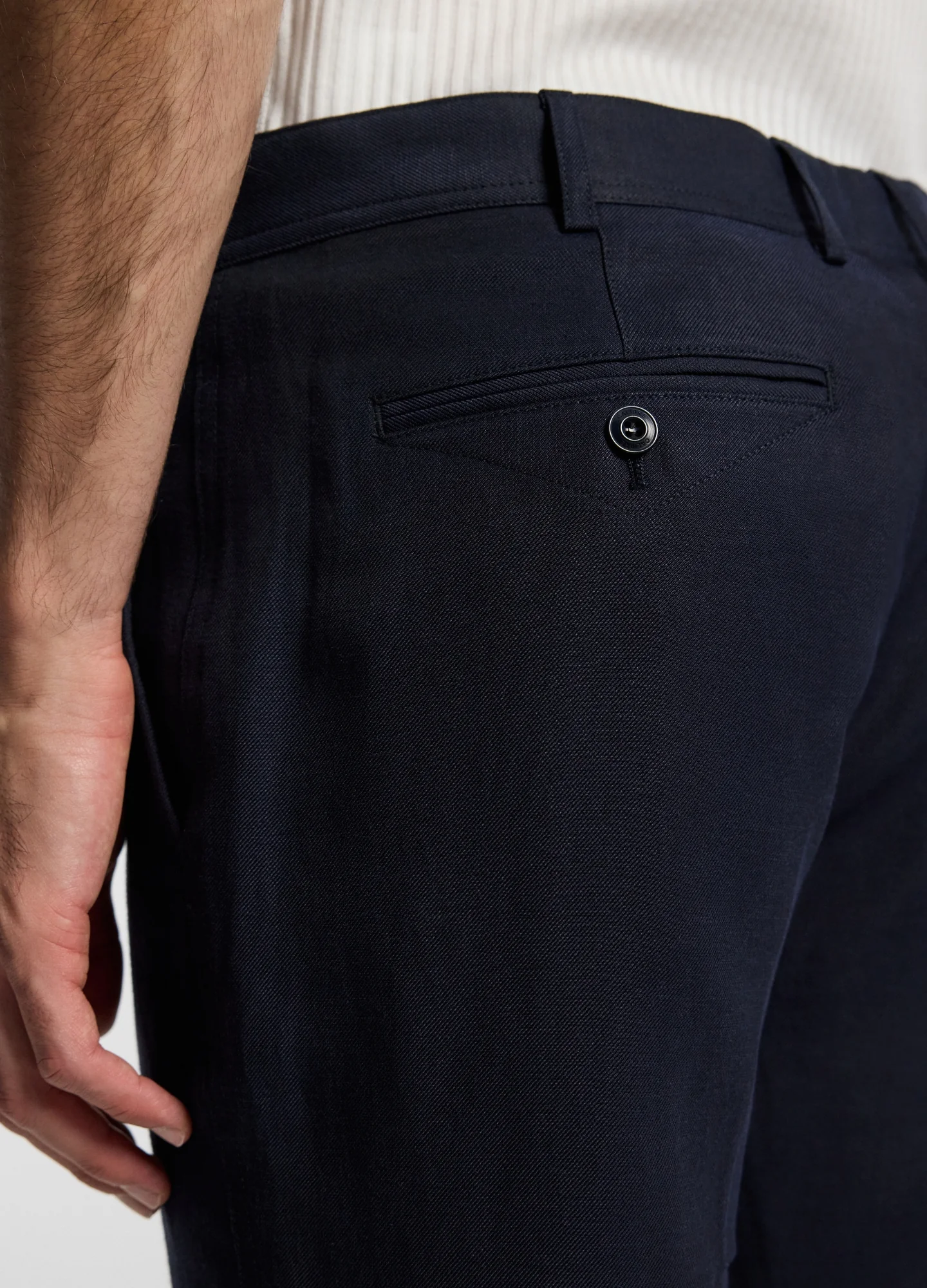 Linen Blend Pants Navy - Image 4