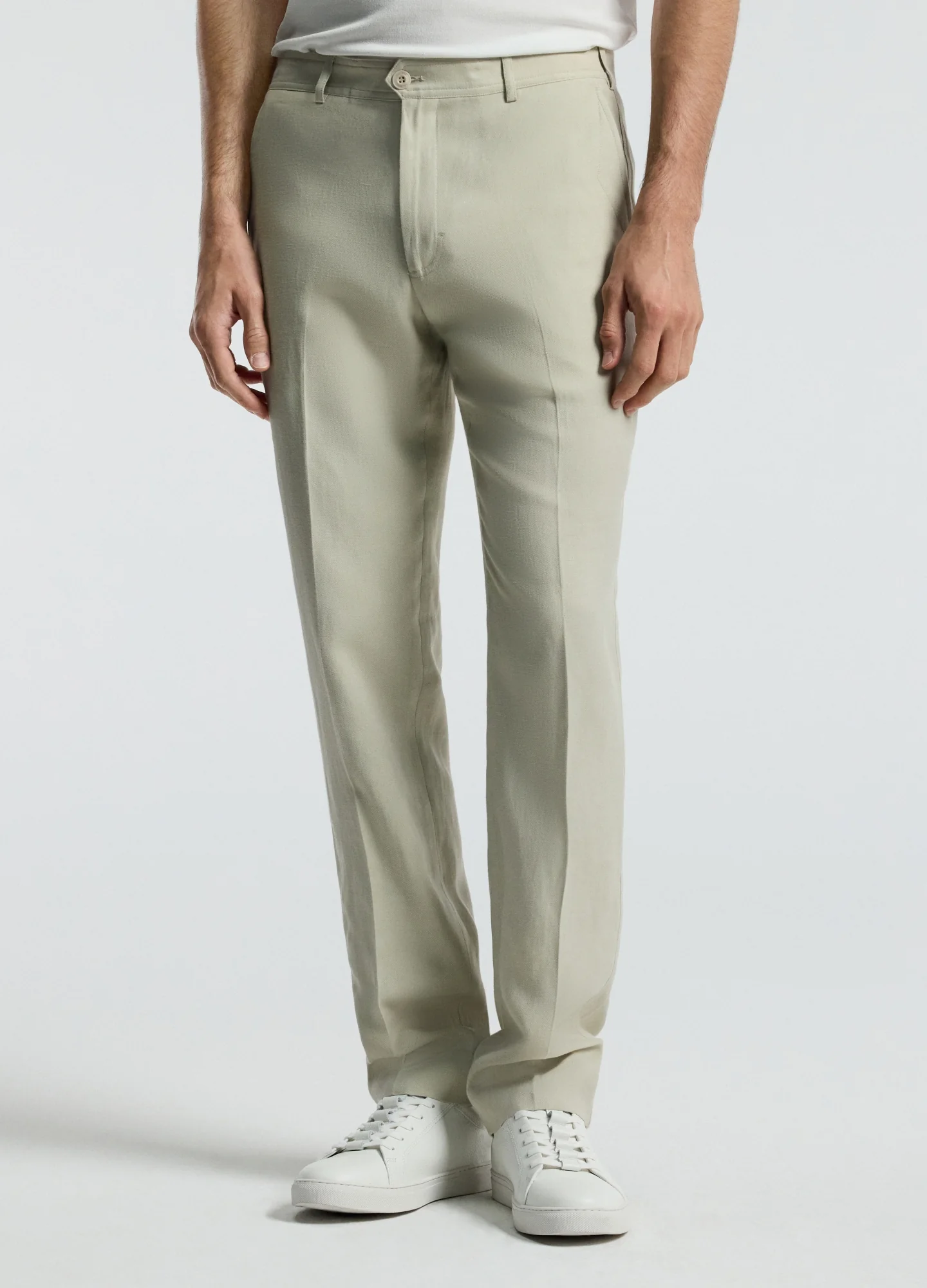 Linen Blend Pants Stone - Image 2