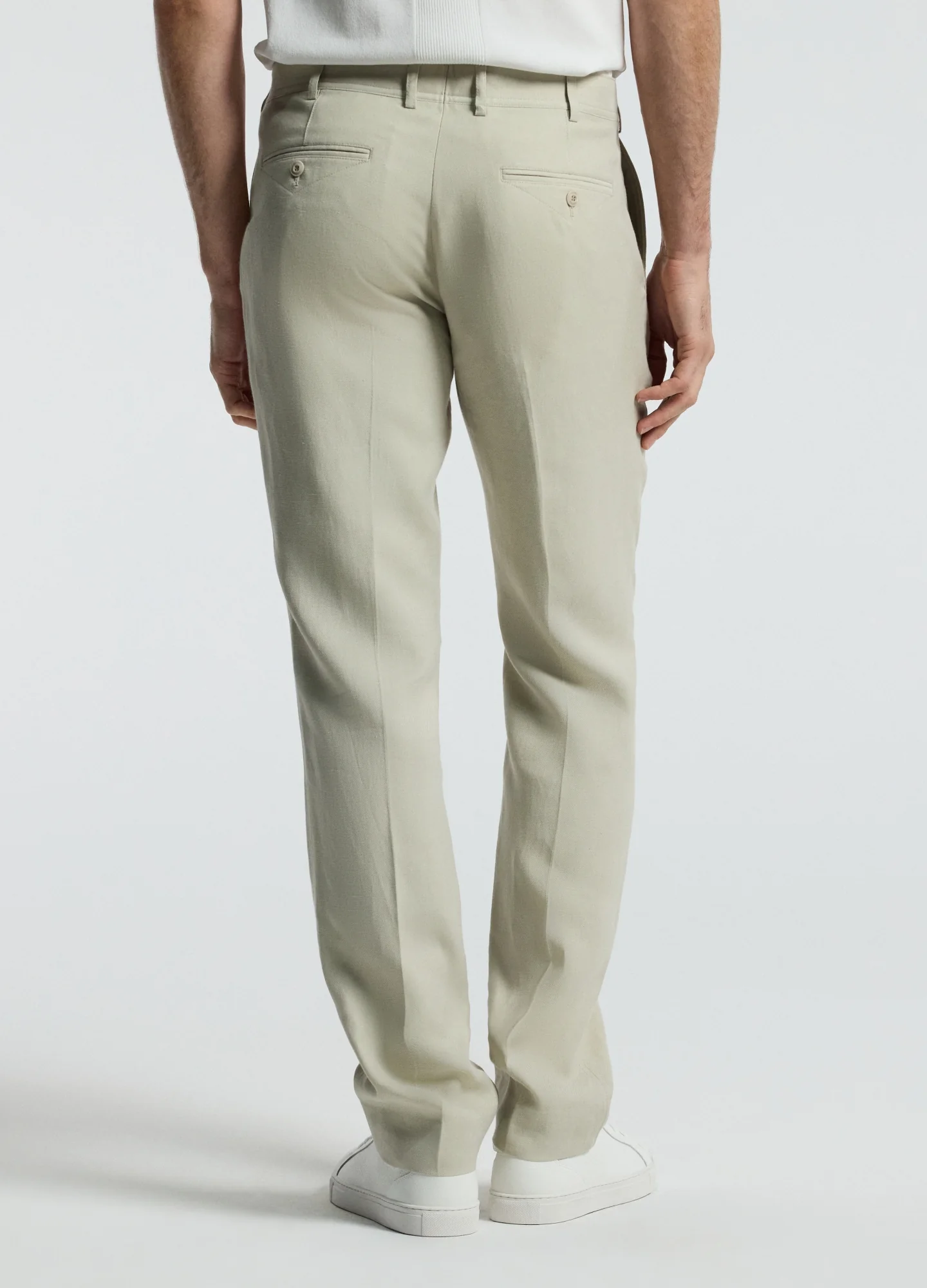 Linen Blend Pants Stone - Image 4