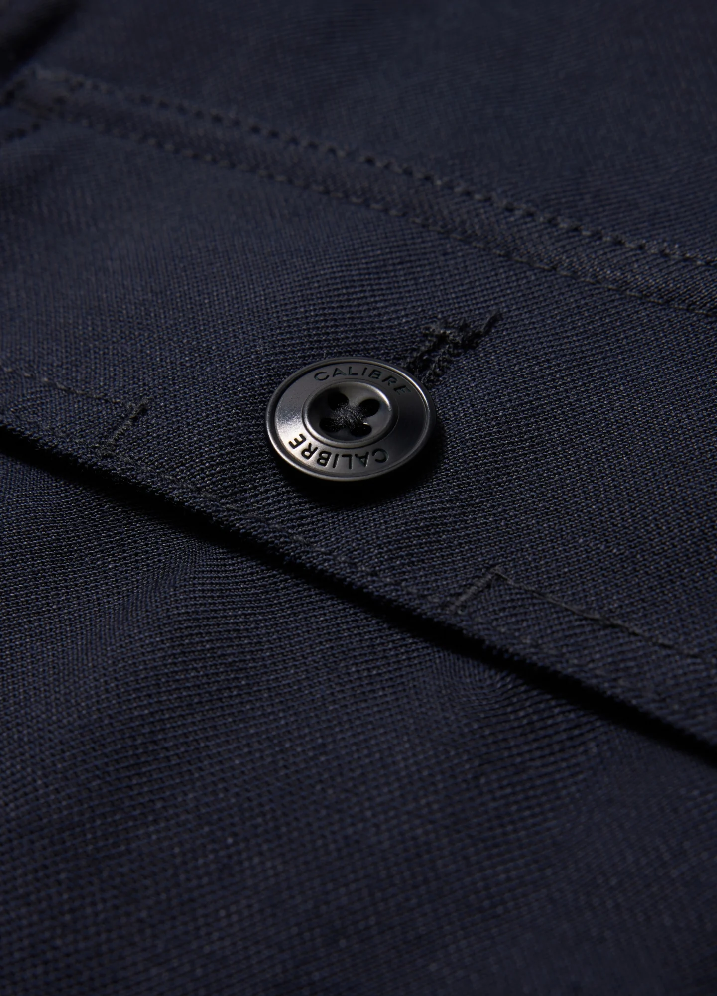 Linen Blend Shirt Jacket Navy - Image 6