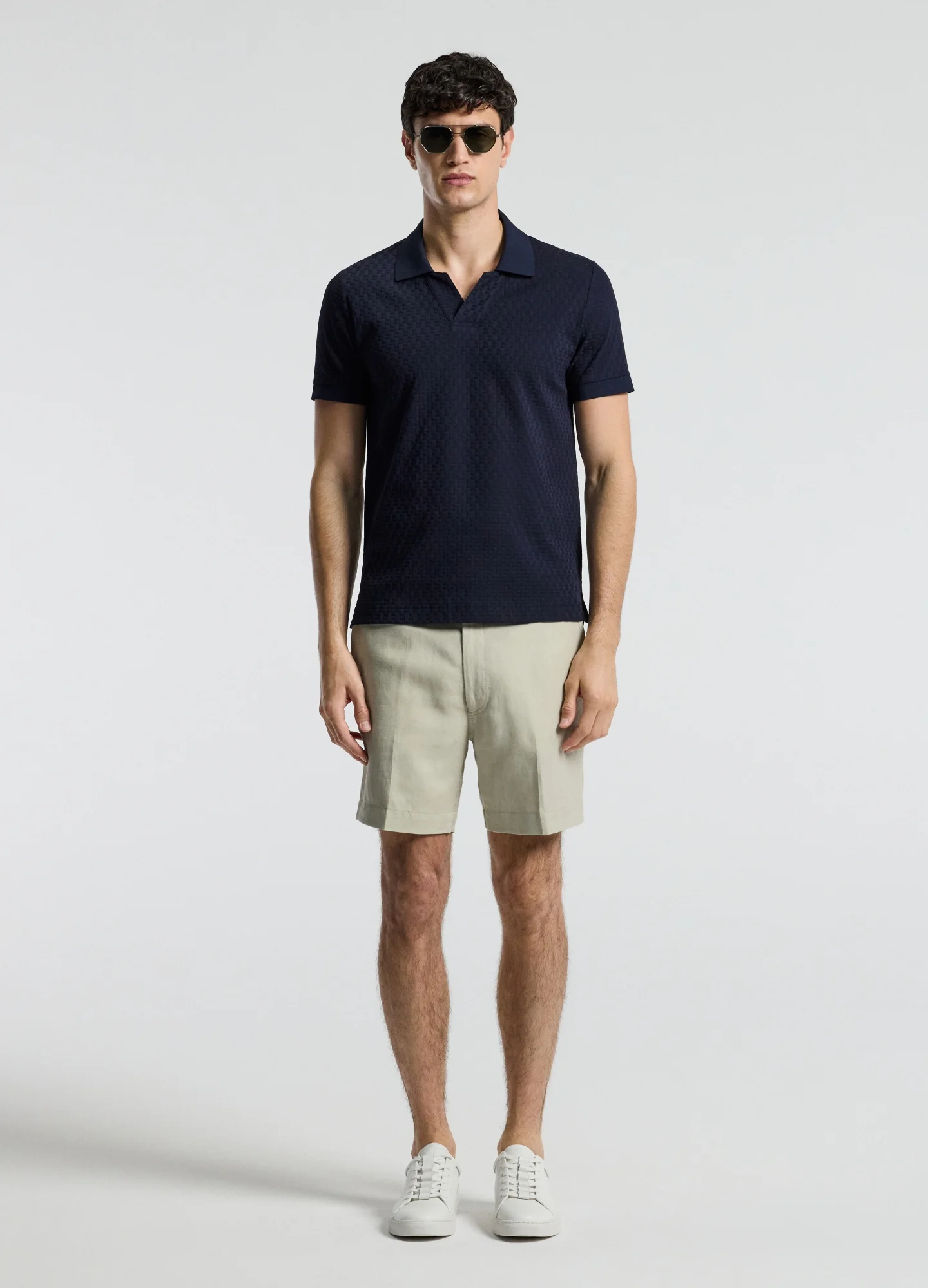 Linen Blend Shorts Stone - Image 2