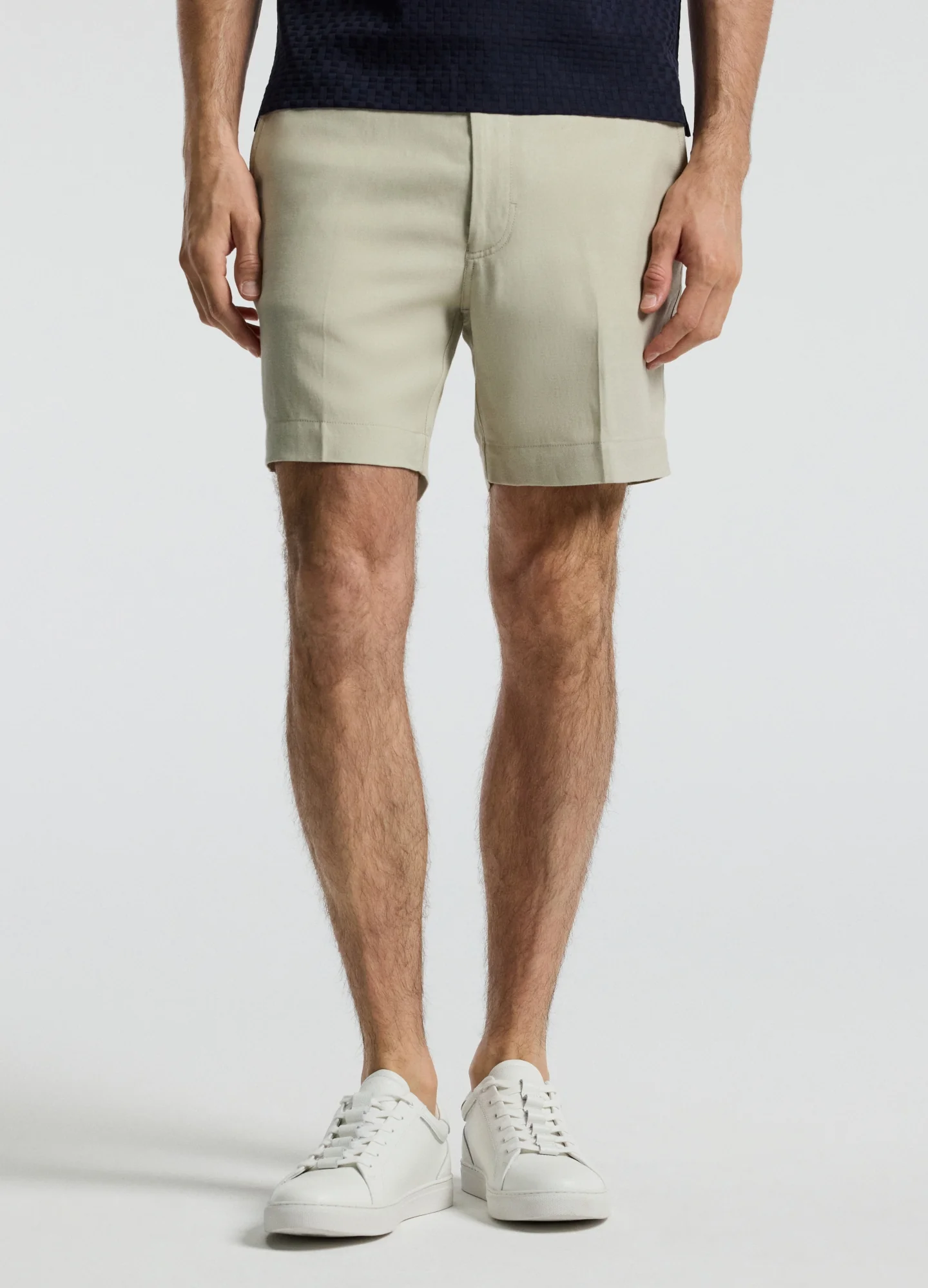 Linen Blend Shorts Stone - Image 3