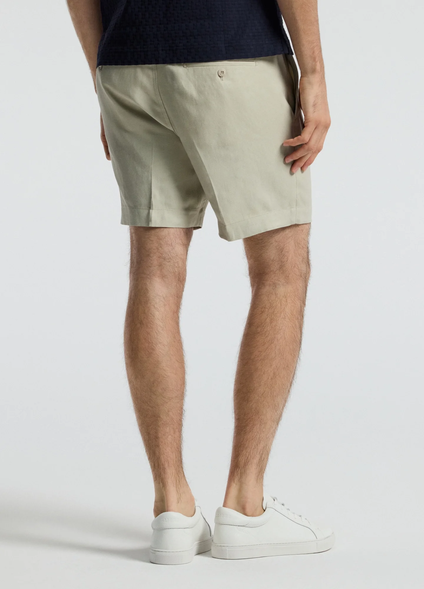 Linen Blend Shorts Stone - Image 5
