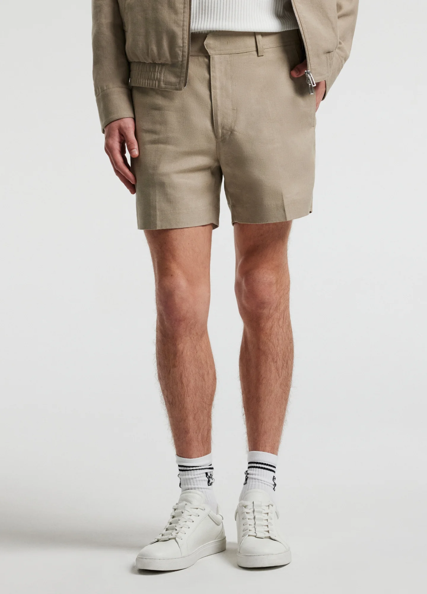 Linen Cotton Crepe Shorts Walnut - Image 3