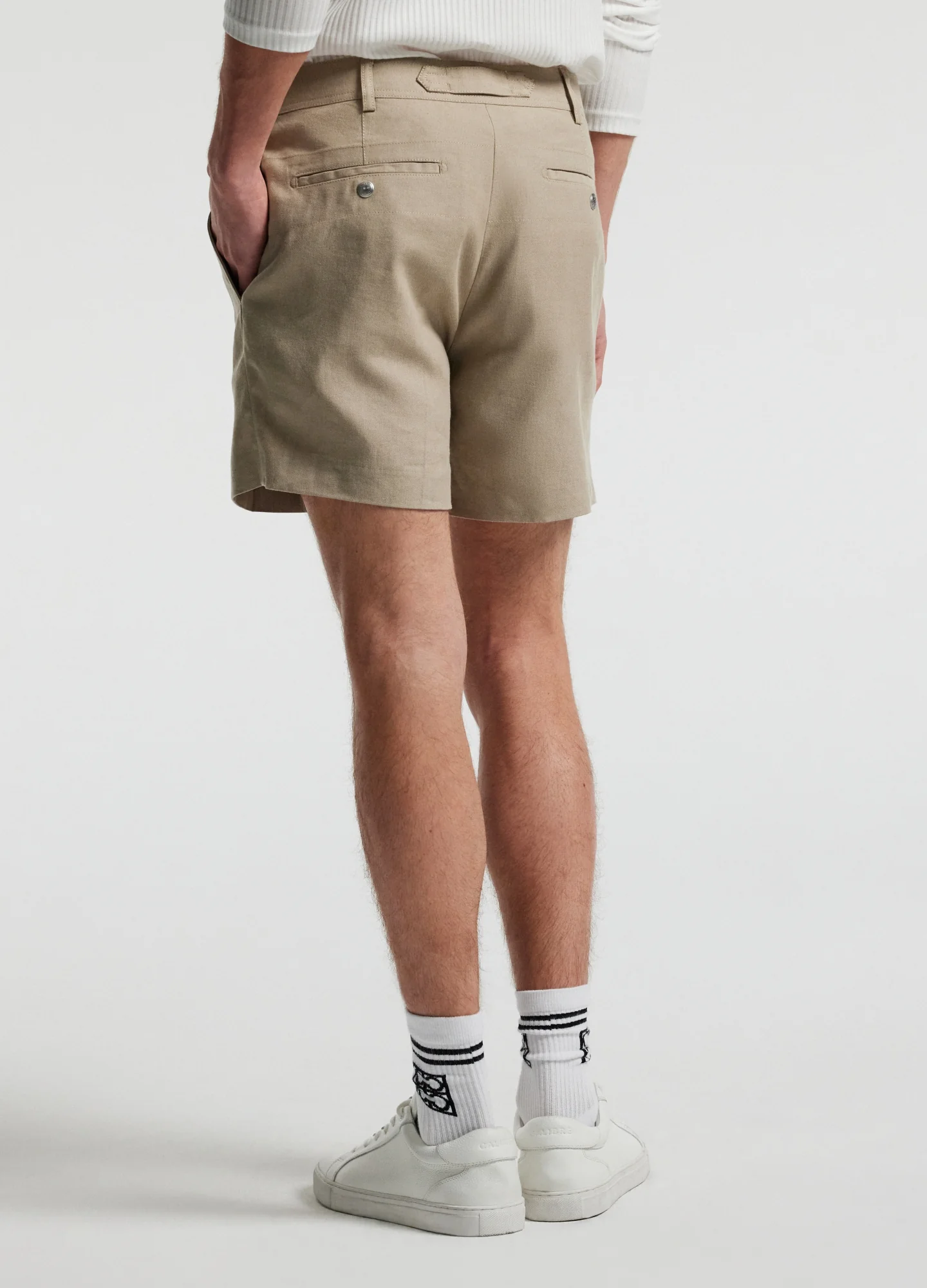 Linen Cotton Crepe Shorts Walnut - Image 5