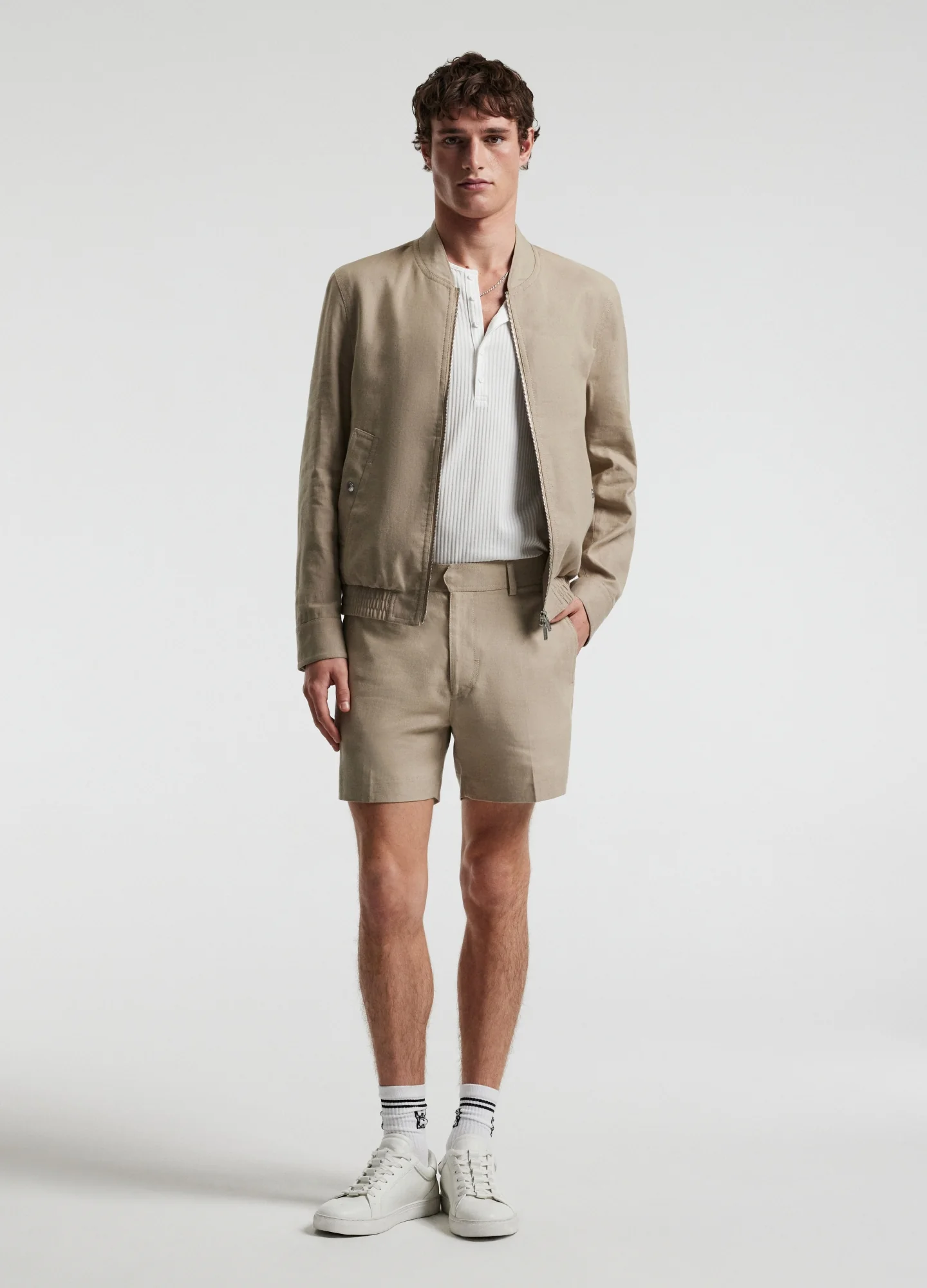 Linen Cotton Crepe Shorts Walnut - Image 7