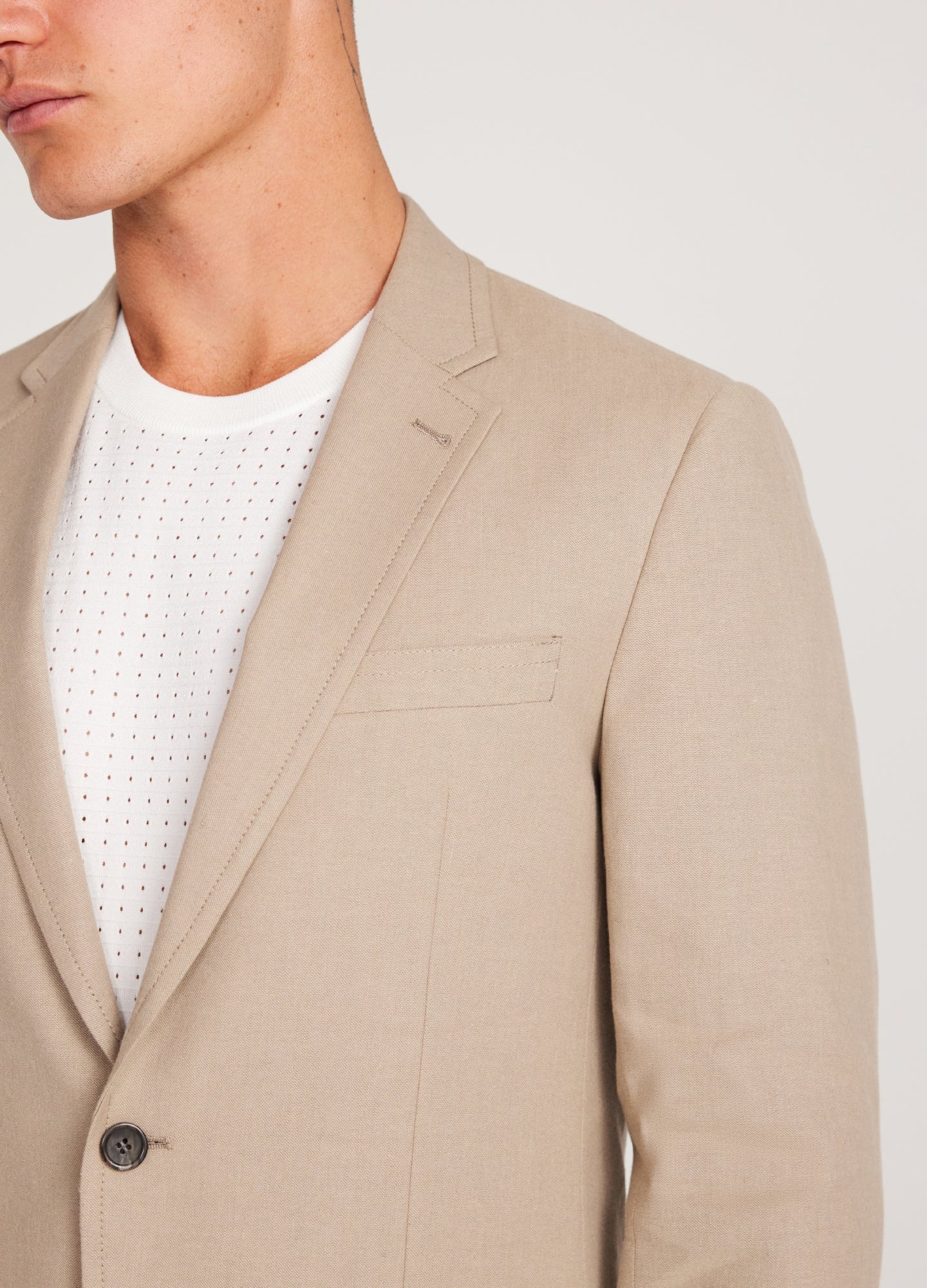 Linen Cotton Crepe Suit Jacket Walnut - Image 4