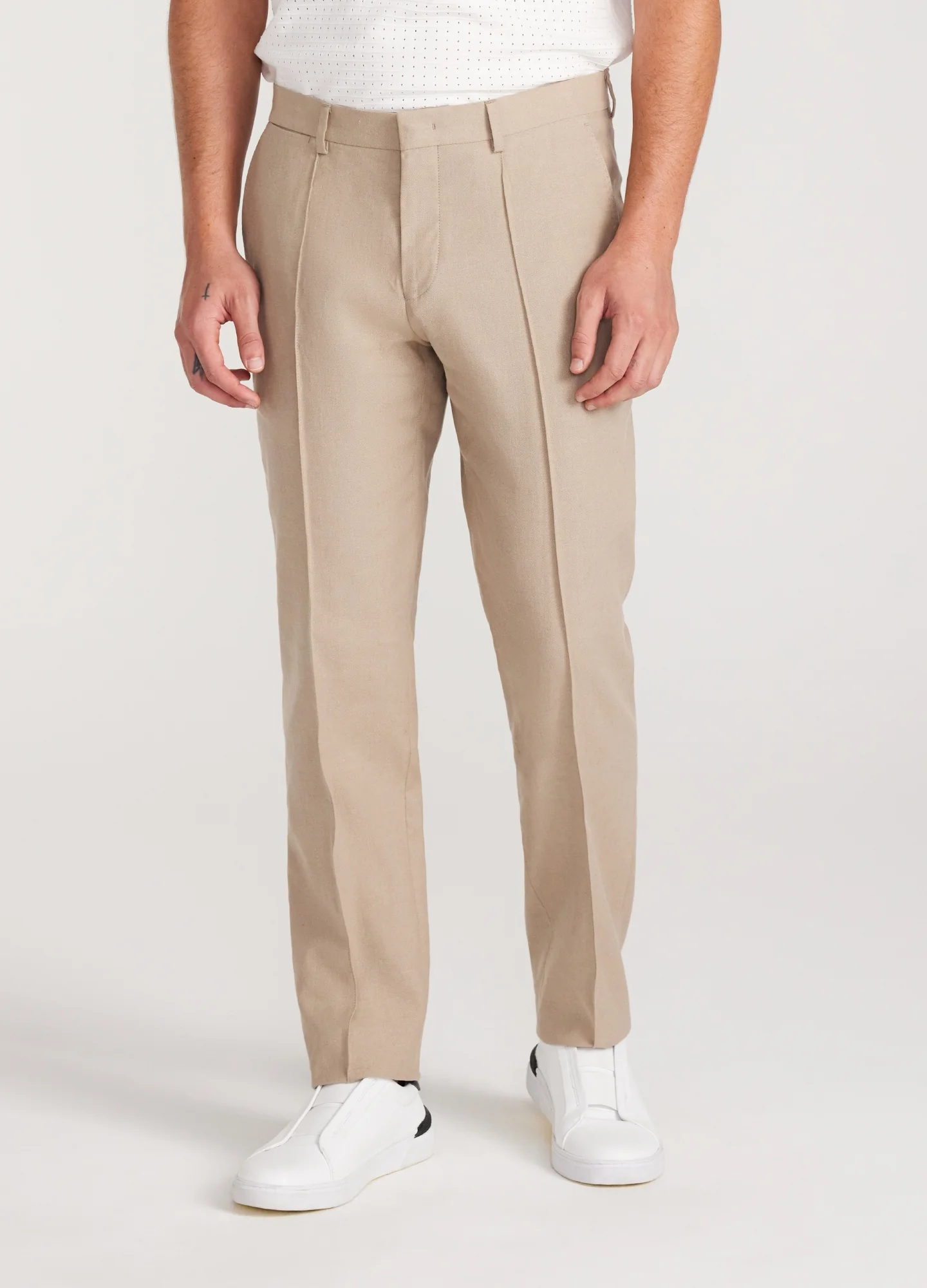 Linen Cotton Crepe Suit Pants Walnut - Image 3